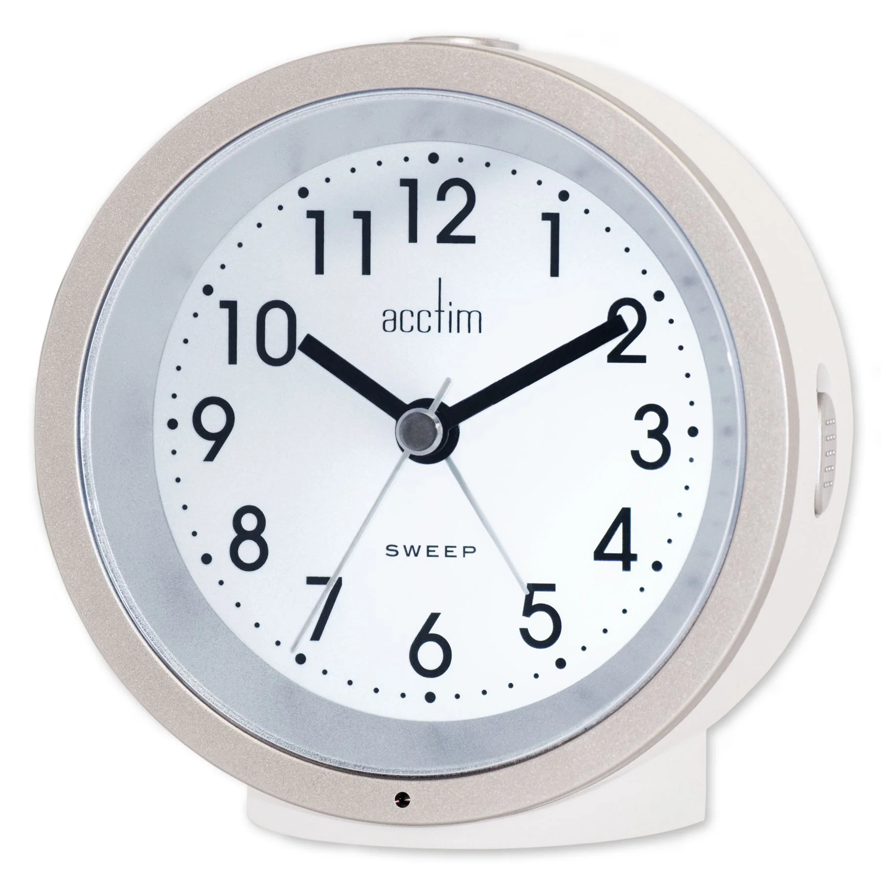 Acctim Caleb Analogue Alarm Clock in White - Image 3