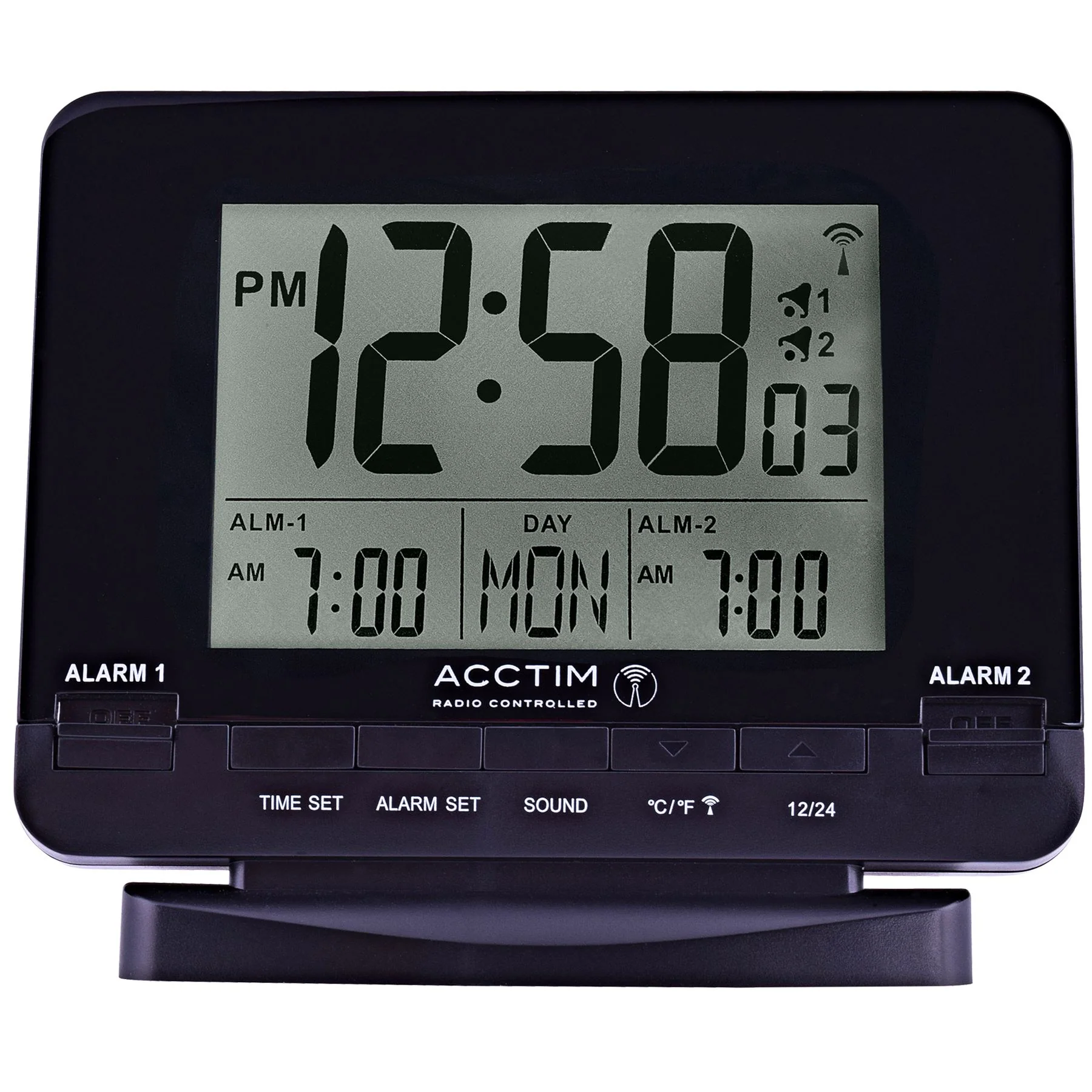 Acctim Delaware Digital Alarm Clock in Black - Image 4