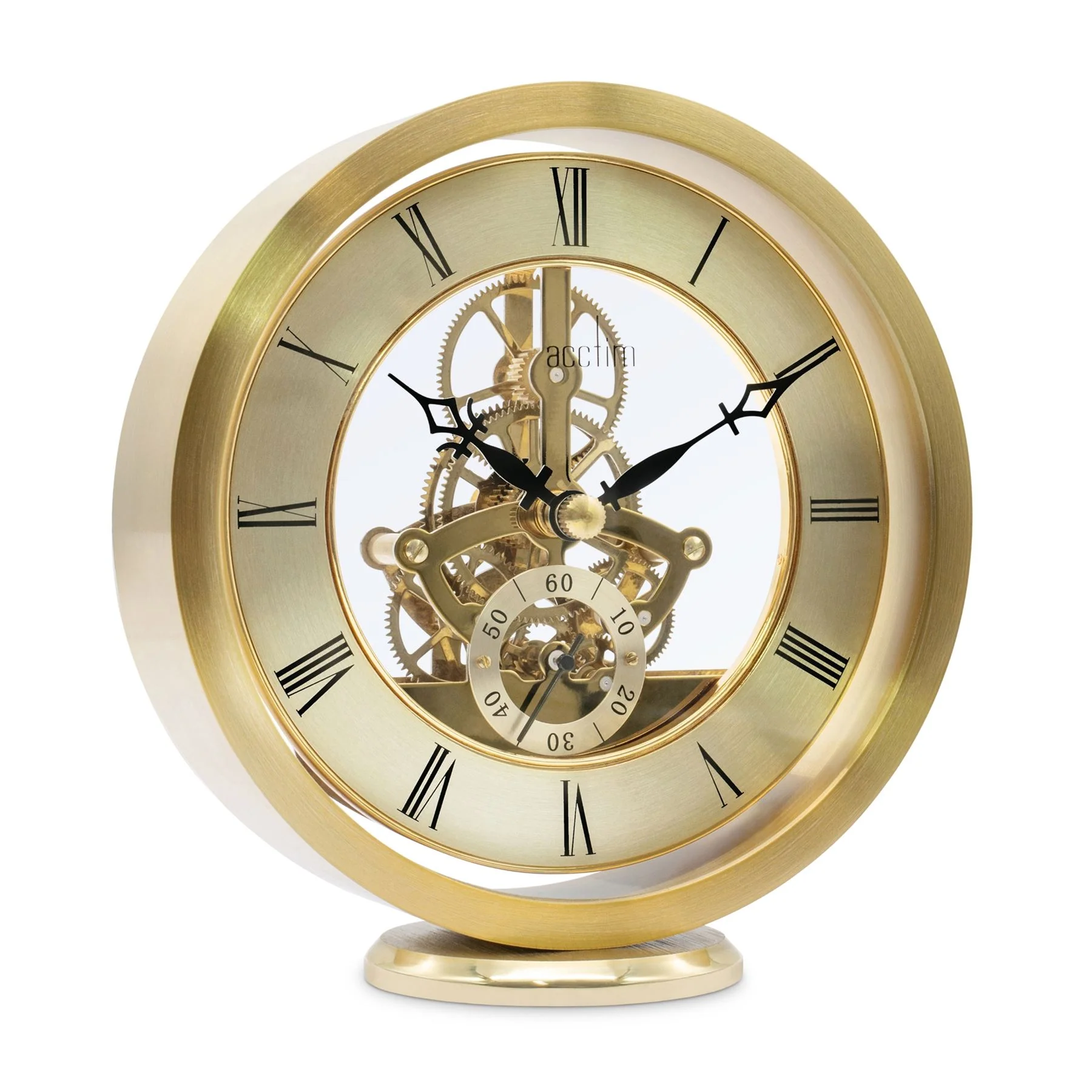 Acctim Millendon Skeleton Design Gold Mantel Clock - Image 3