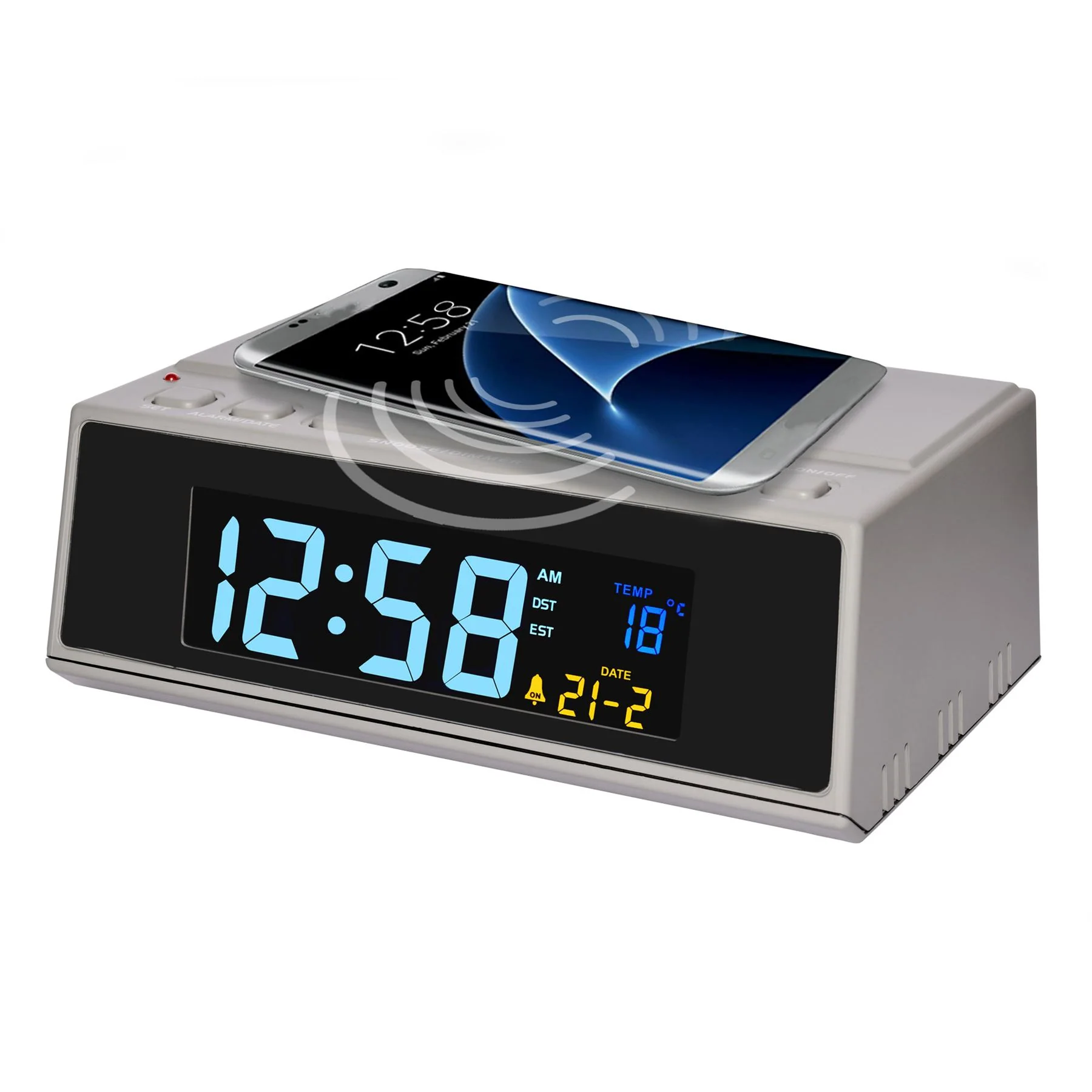 Acctim Pigeon Grey Wireless Charger LED Alarm with Smart Connector Grey - Image 3