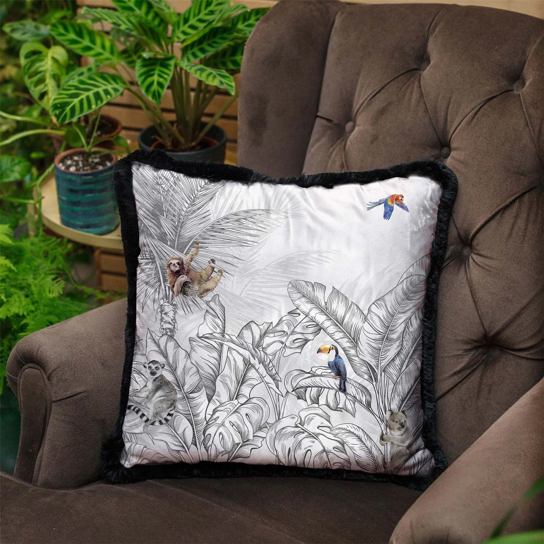 Ada Wall Palm Leaves Cushion - Image 2