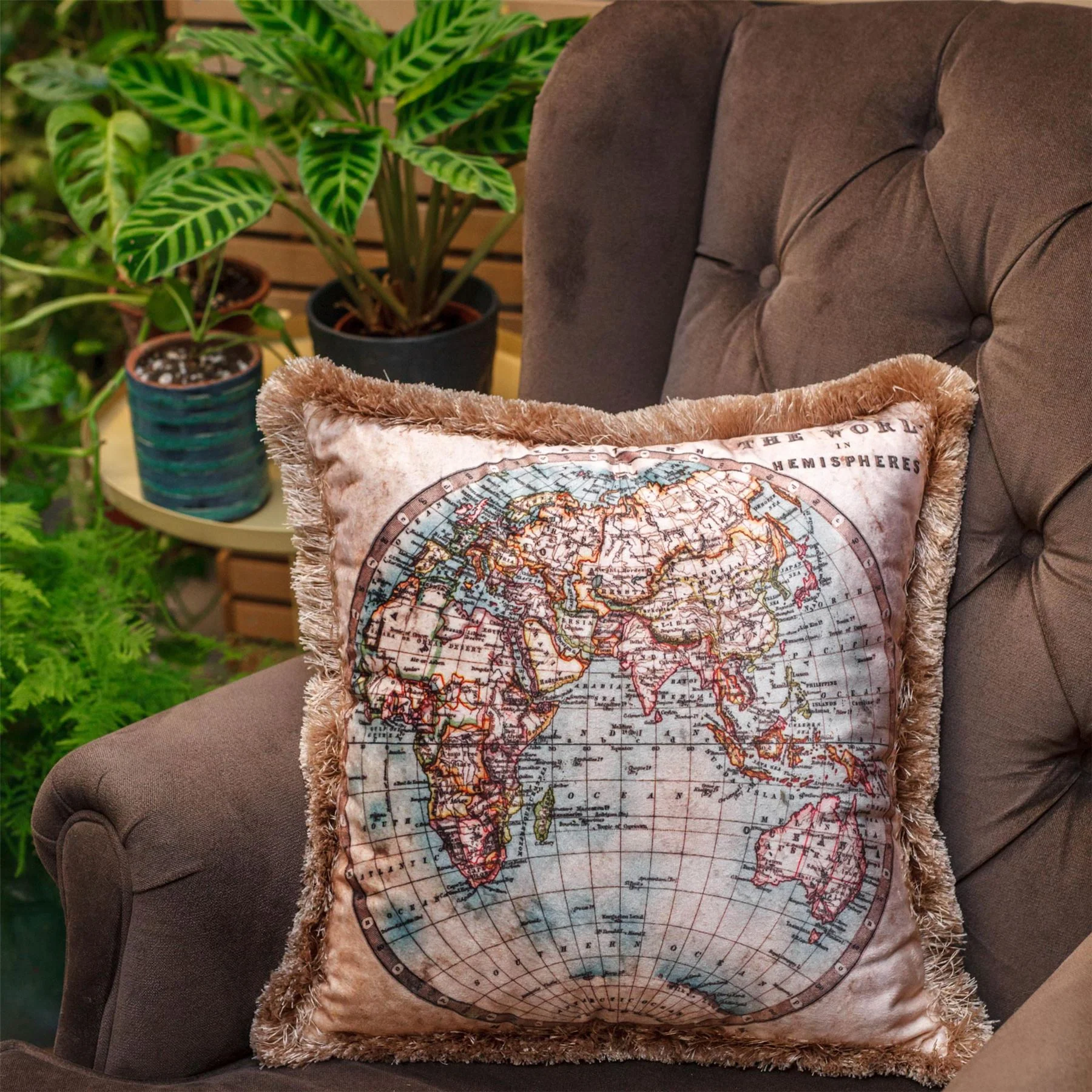Ada Wall World Map Cushion - Image 2