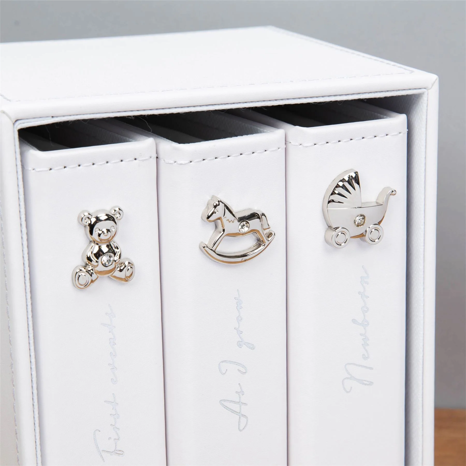 Bambino Set of 3  White Linen Bound Photo Albums - Image 4
