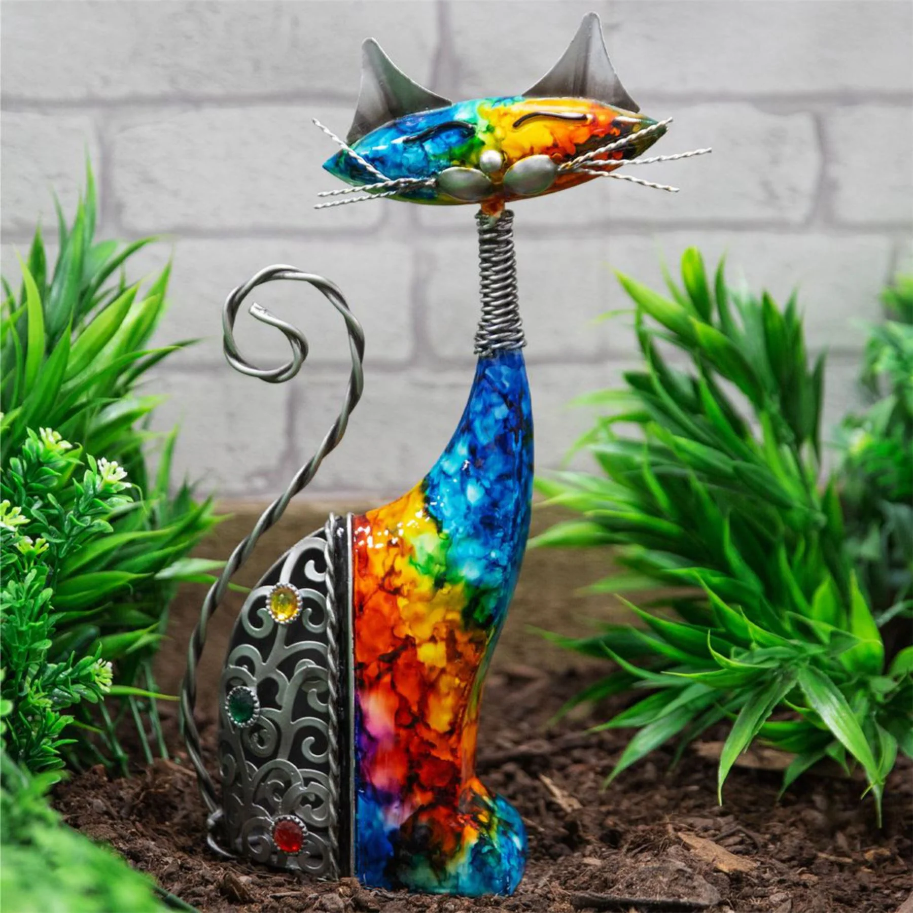 Country Living Hand Painted Metal Indoor / Outdoor Cat Ornament - Image 16