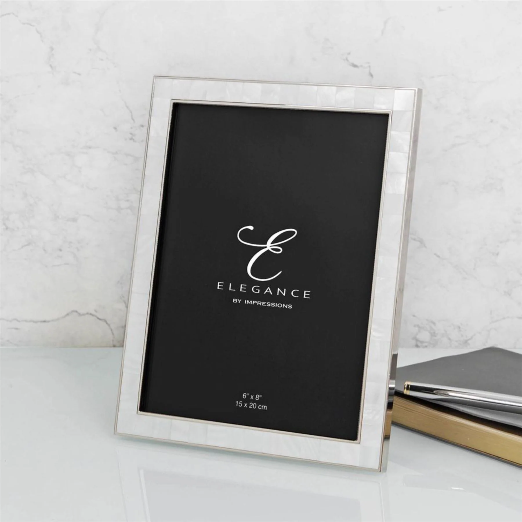 Elegance By Impressions Nickel & Mother of Pearl Premium Photo Frame with Gift Box - Image 8