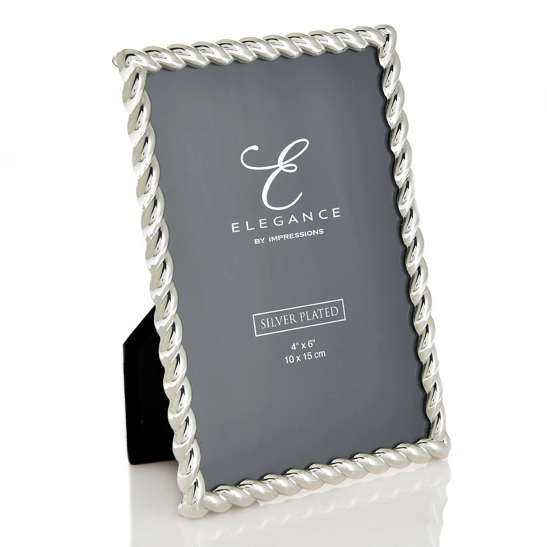 Elegance by Impressions Silver Plated Rope Twist Photo Frame with Gift Box - Image 2
