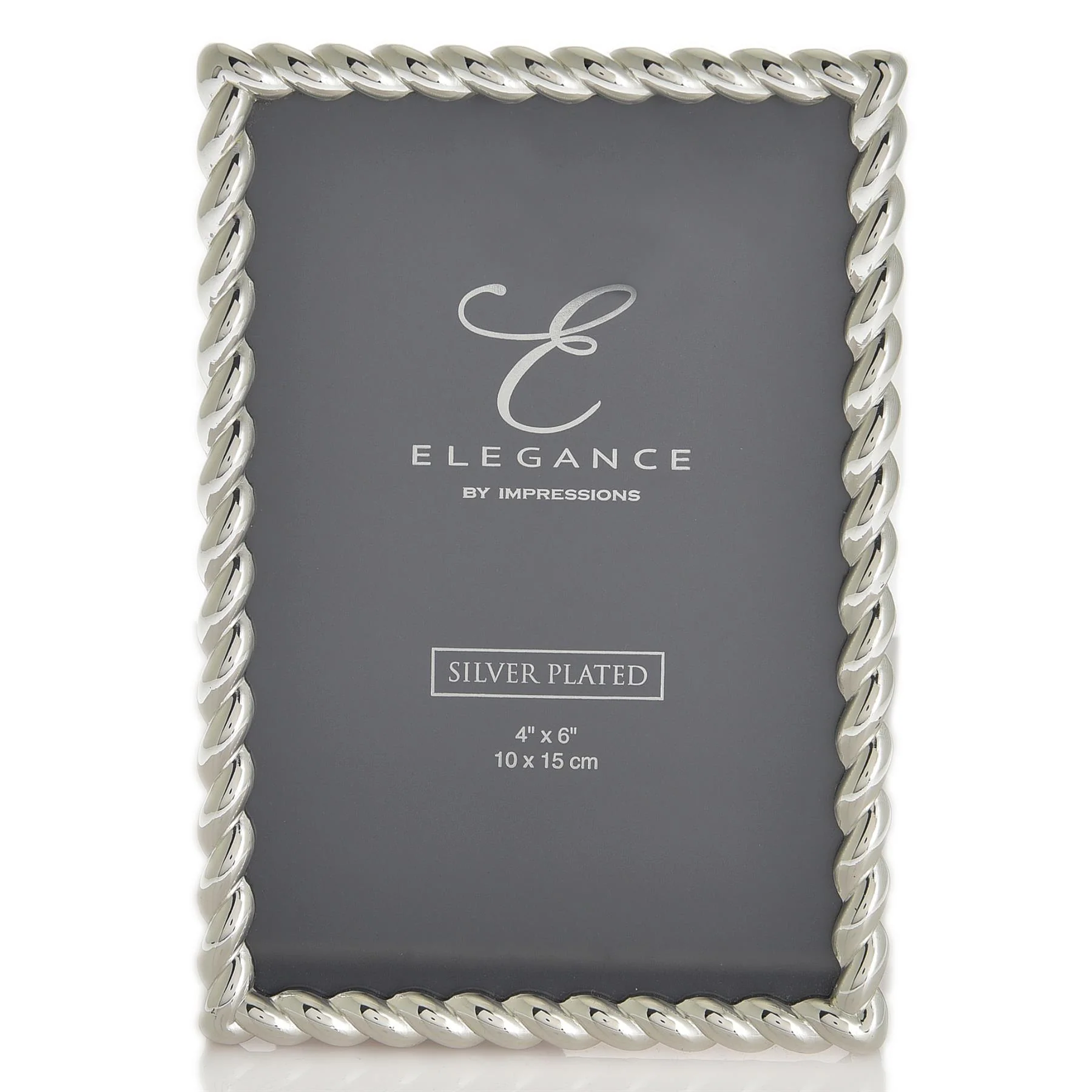 Elegance by Impressions Silver Plated Rope Twist Photo Frame with Gift Box - Image 3