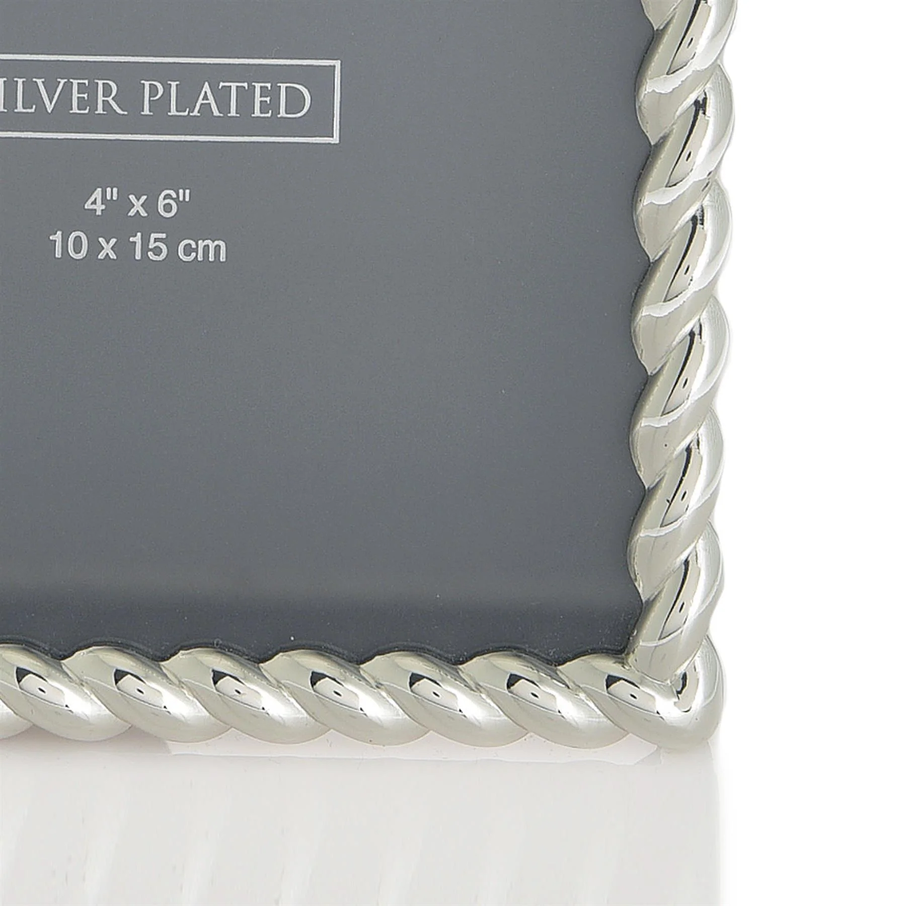 Elegance by Impressions Silver Plated Rope Twist Photo Frame with Gift Box - Image 4