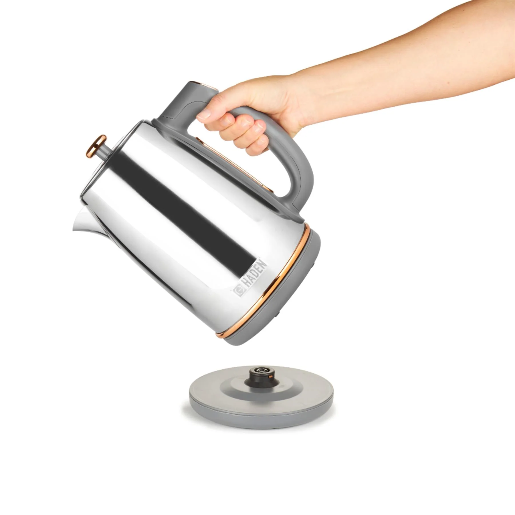 Haden Dorchester Chrome & Rose Gold 1.7litre Capacity Kettle - Image 2