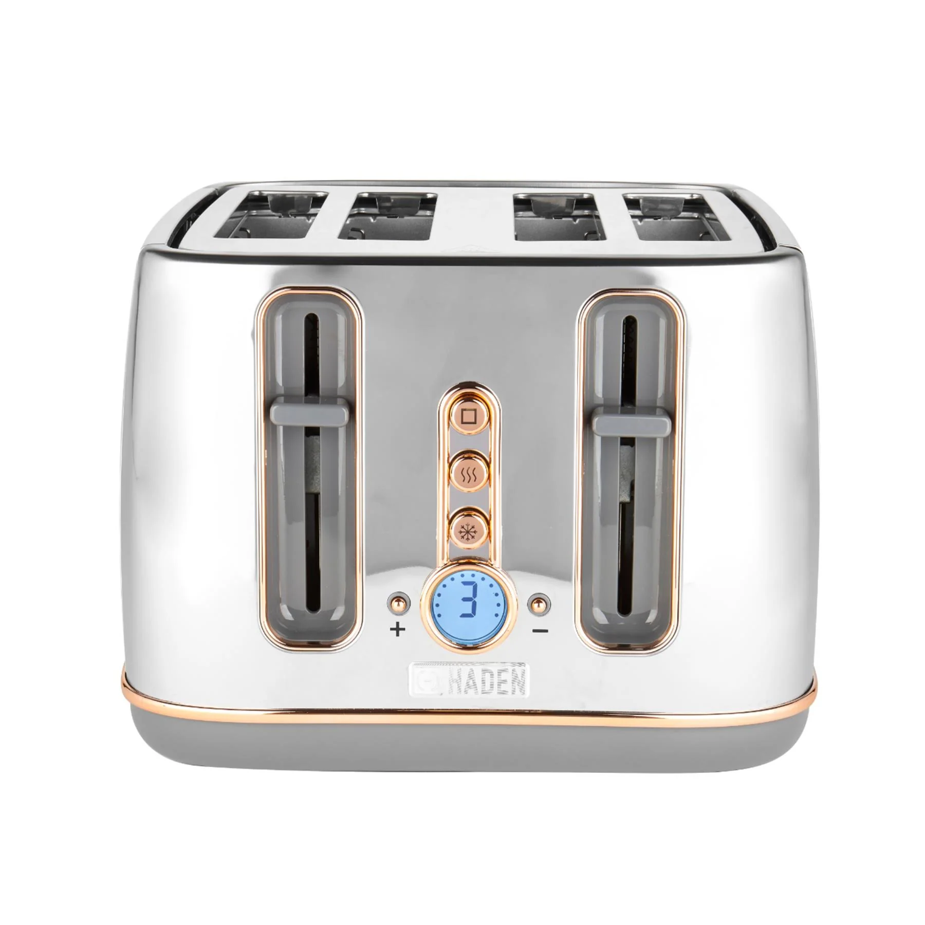 Haden Dorchester Chrome & Rose Gold 4 Slice Toaster
