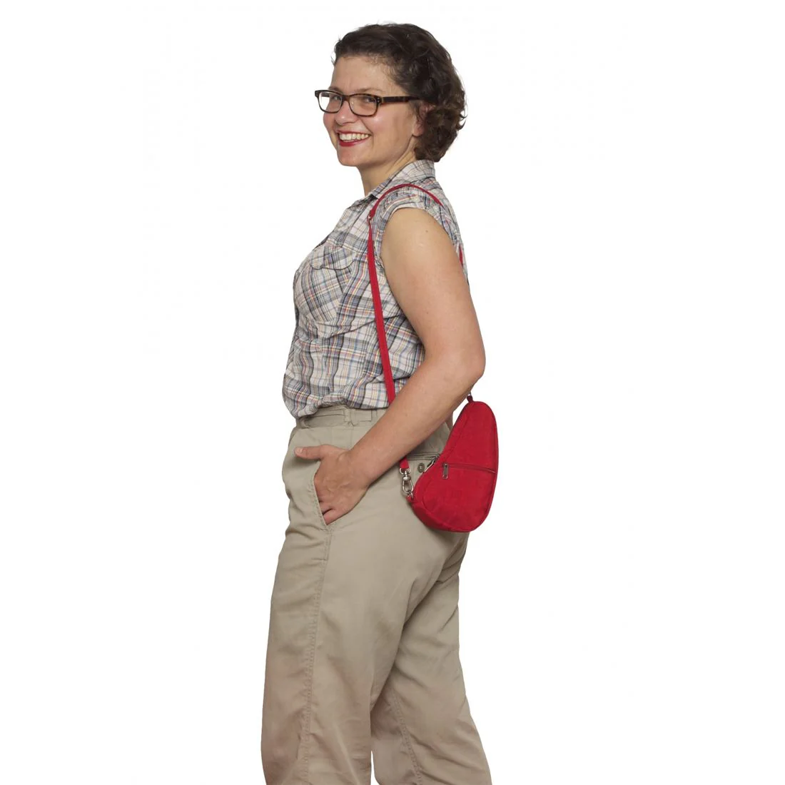 Healthy Back Bag Textured Nylon Mini Baglett Shoulder Handbag - Image 15