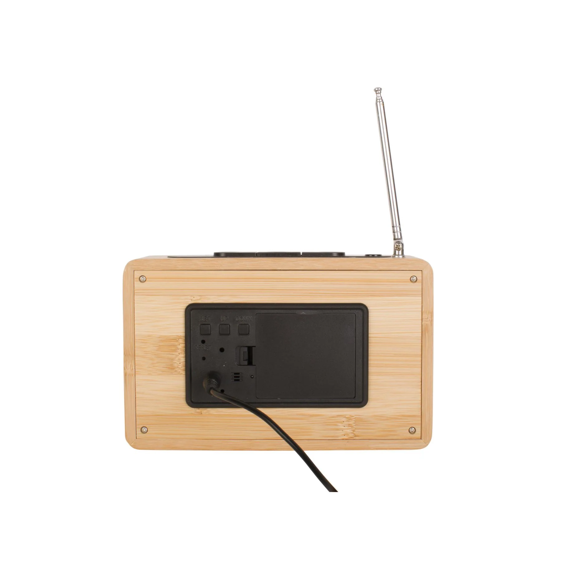 Karlsson Bamboo Retro Radio Alarm Clock - Image 4