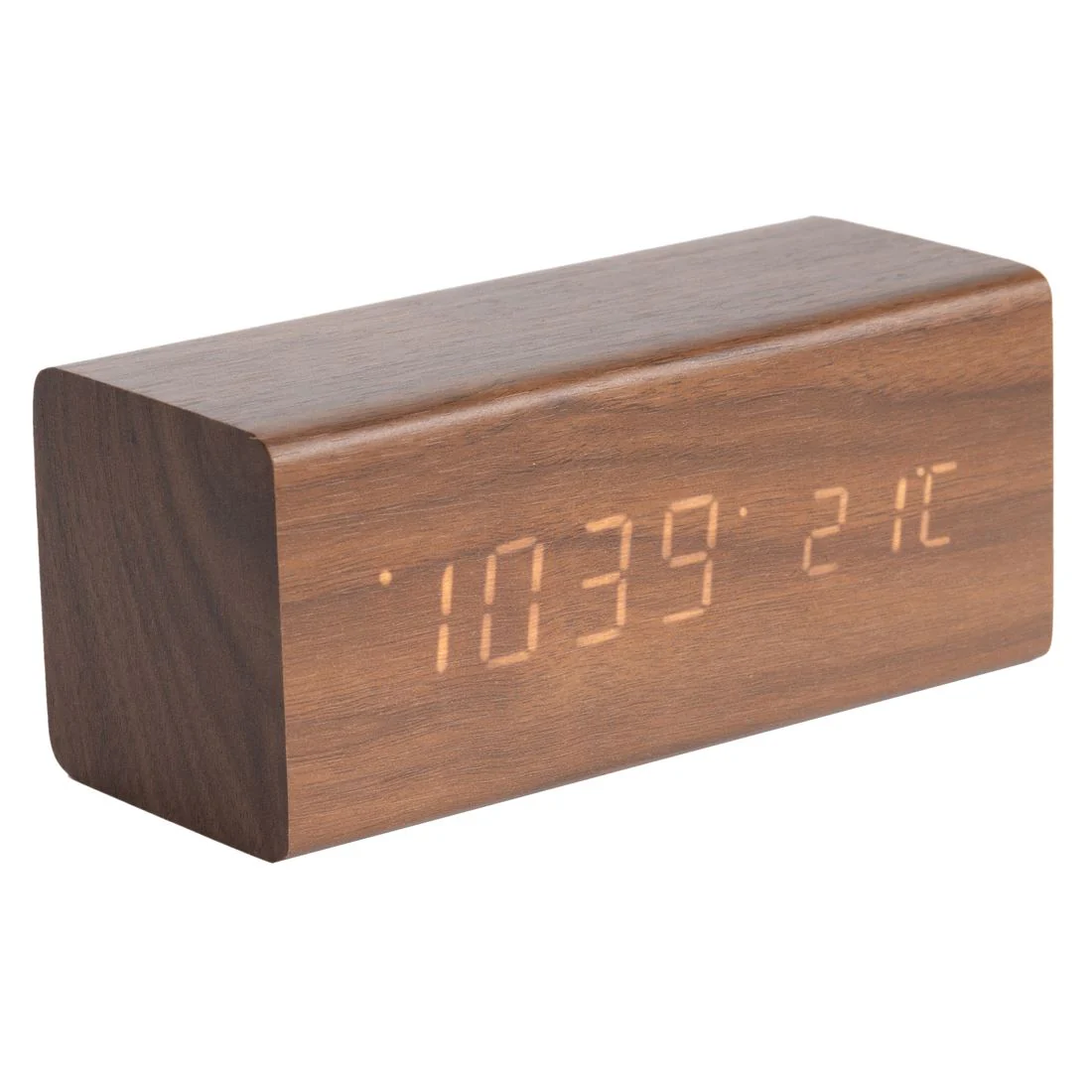 Karlsson Block LED Wood Veneer Alarm Clock - Image 4