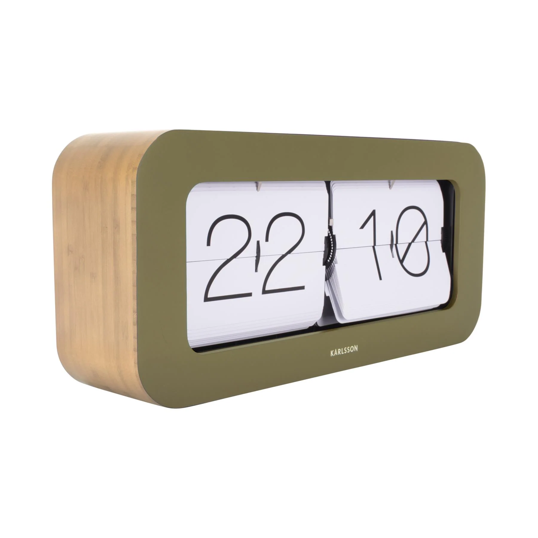 Karlsson Matiz Bamboo Wall or Table Flip Clock - Image 2