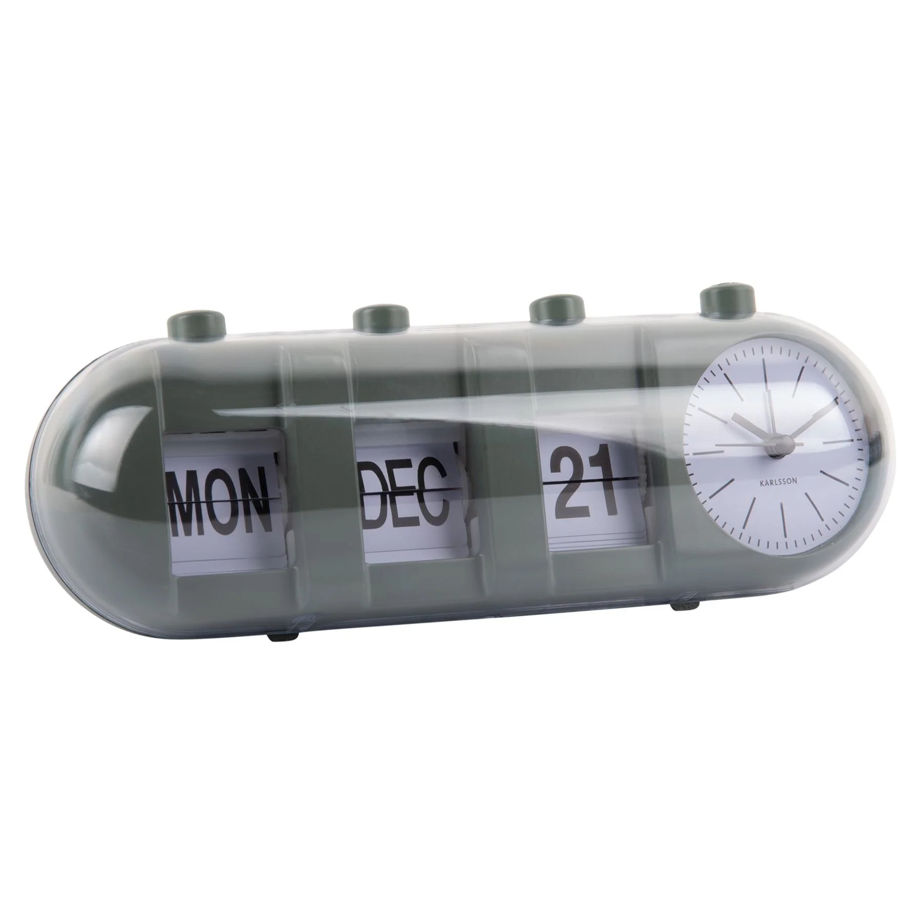 Karlsson Retro Tube Calendar Flip Alarm Clock - Image 12