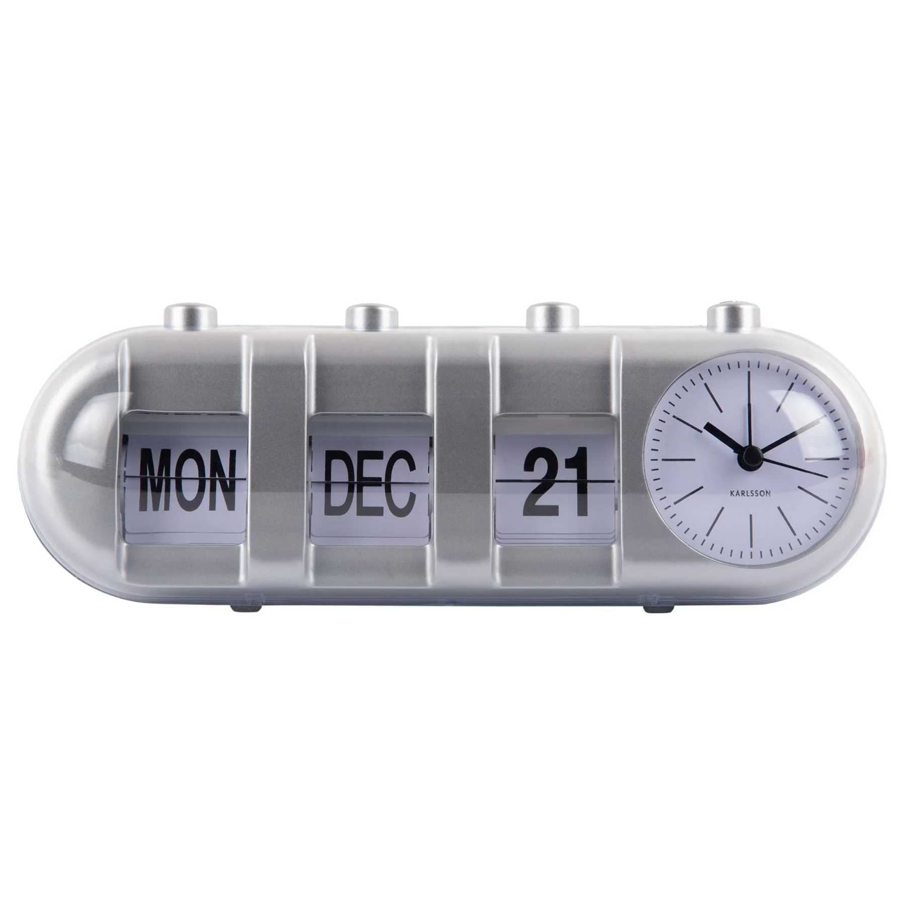 Karlsson Retro Tube Calendar Flip Alarm Clock - Image 14