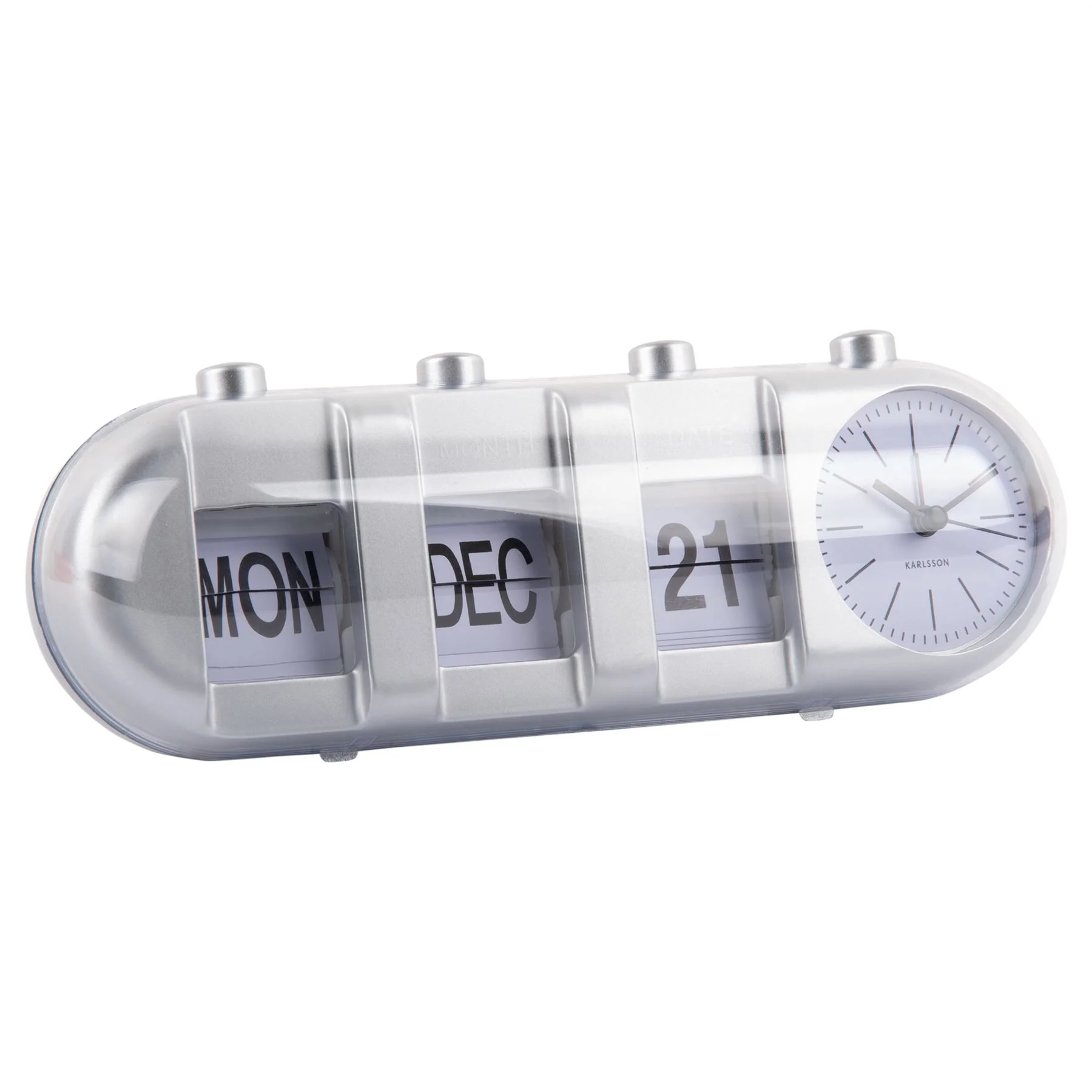 Karlsson Retro Tube Calendar Flip Alarm Clock - Image 15