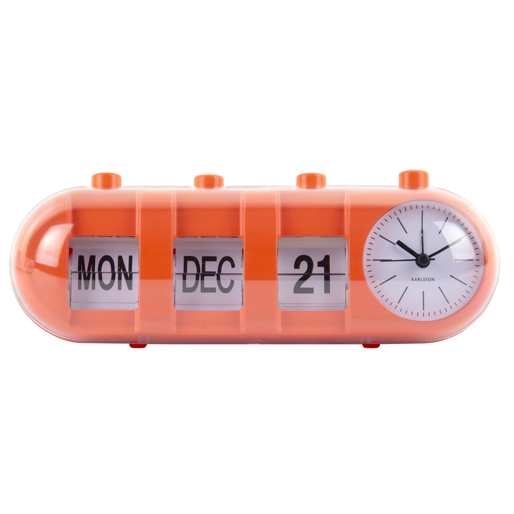 Karlsson Retro Tube Calendar Flip Alarm Clock - Image 5