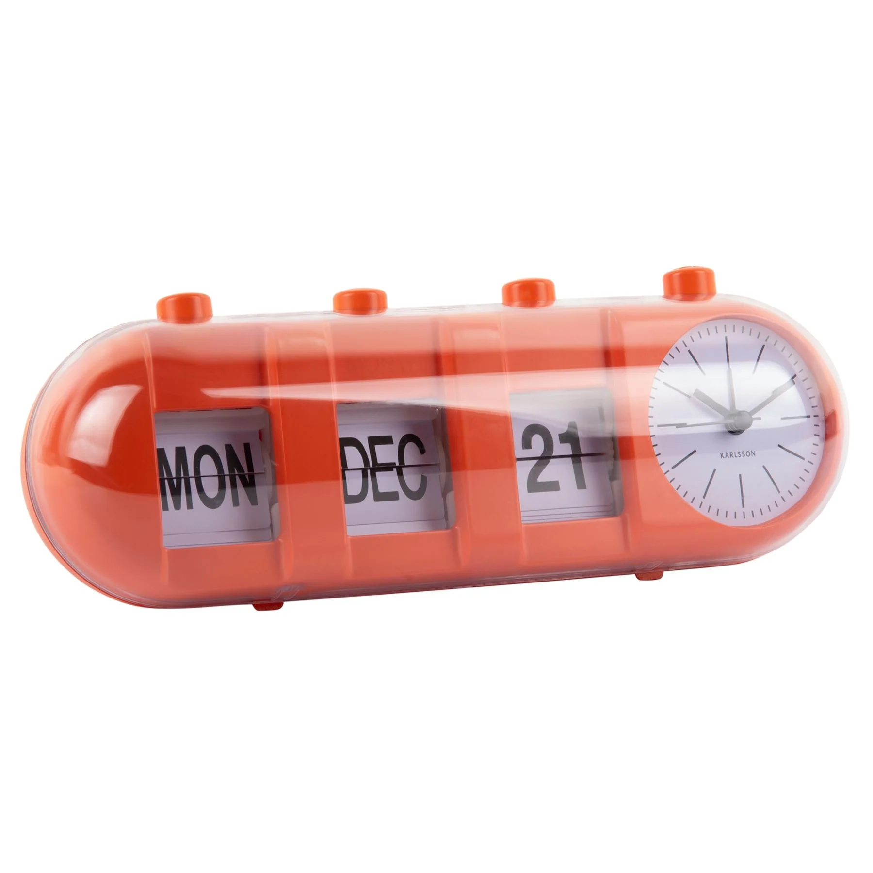 Karlsson Retro Tube Calendar Flip Alarm Clock - Image 6