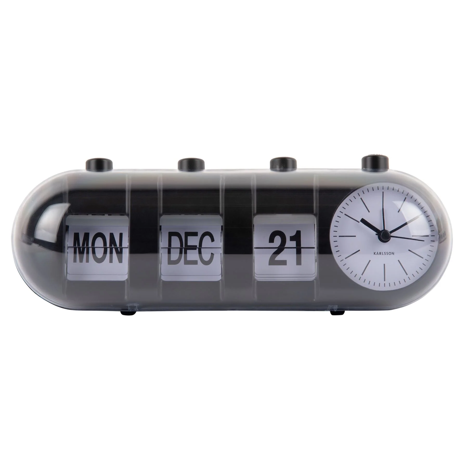 Karlsson Retro Tube Calendar Flip Alarm Clock - Image 8