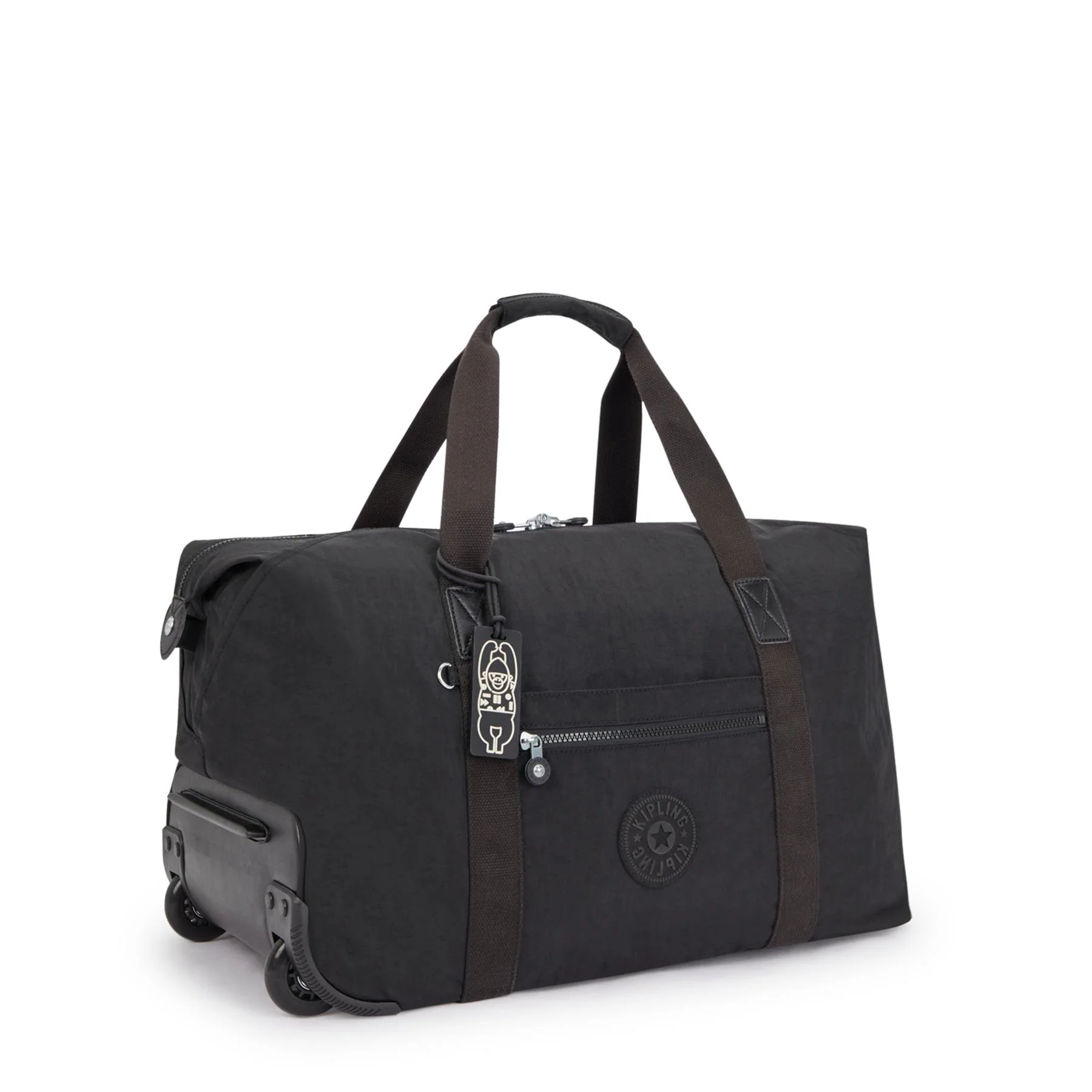 Kipling Art On Wheels Black Noir Rolling Holdall - Image 3