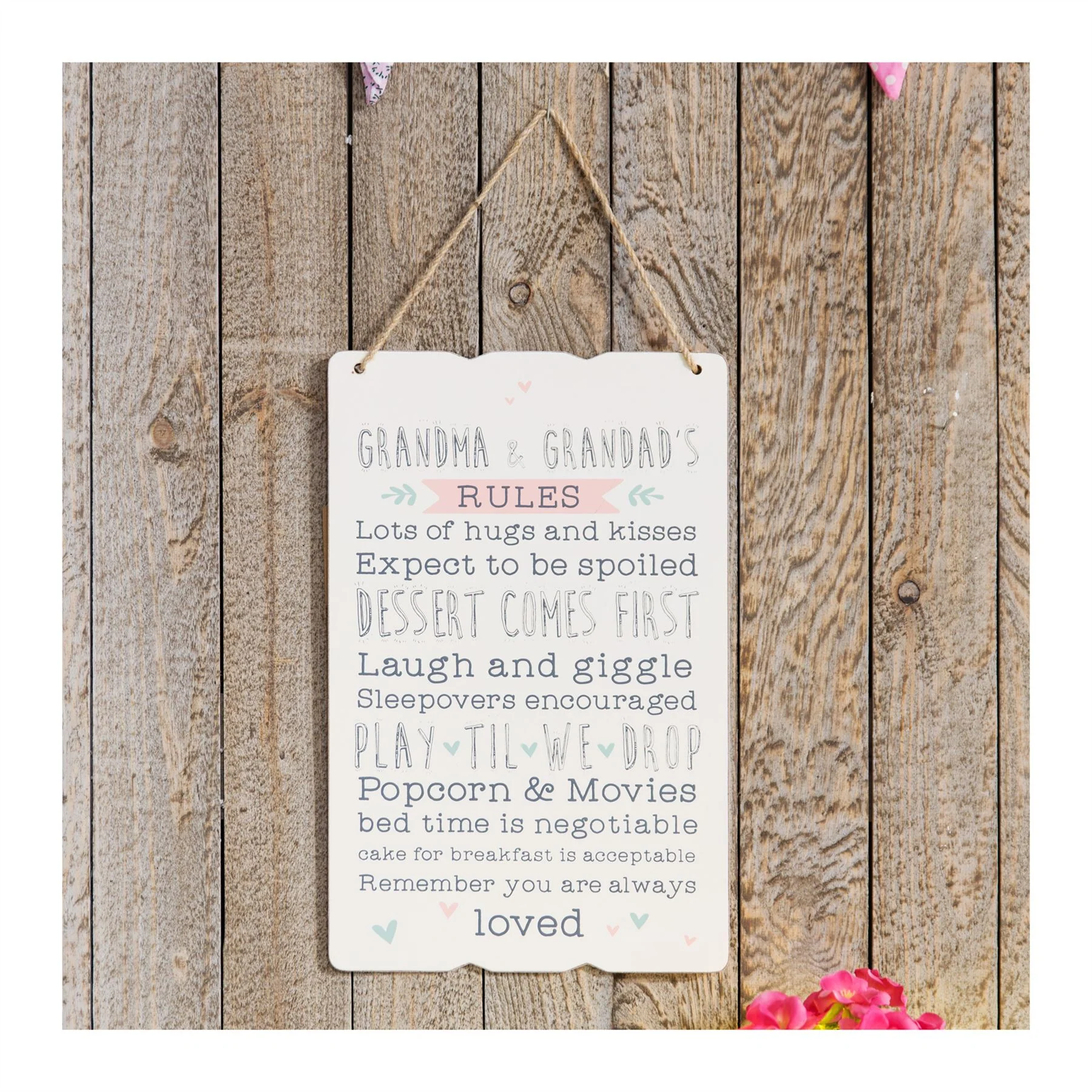 Love Life Rules Hanging Plaque - Image 4