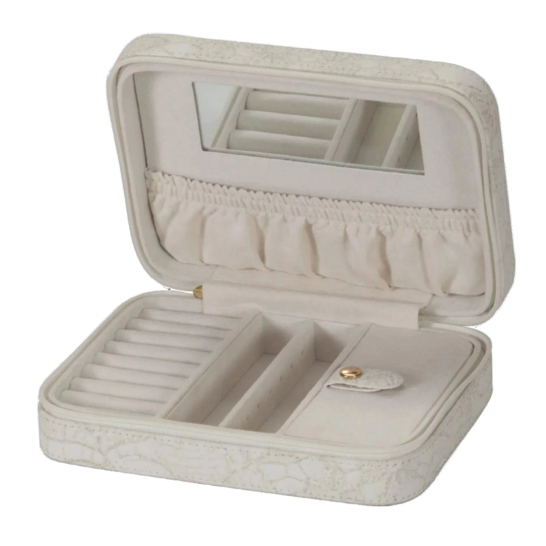 Mele & Co Floral Stitched Zip Around Travel Jewel Case