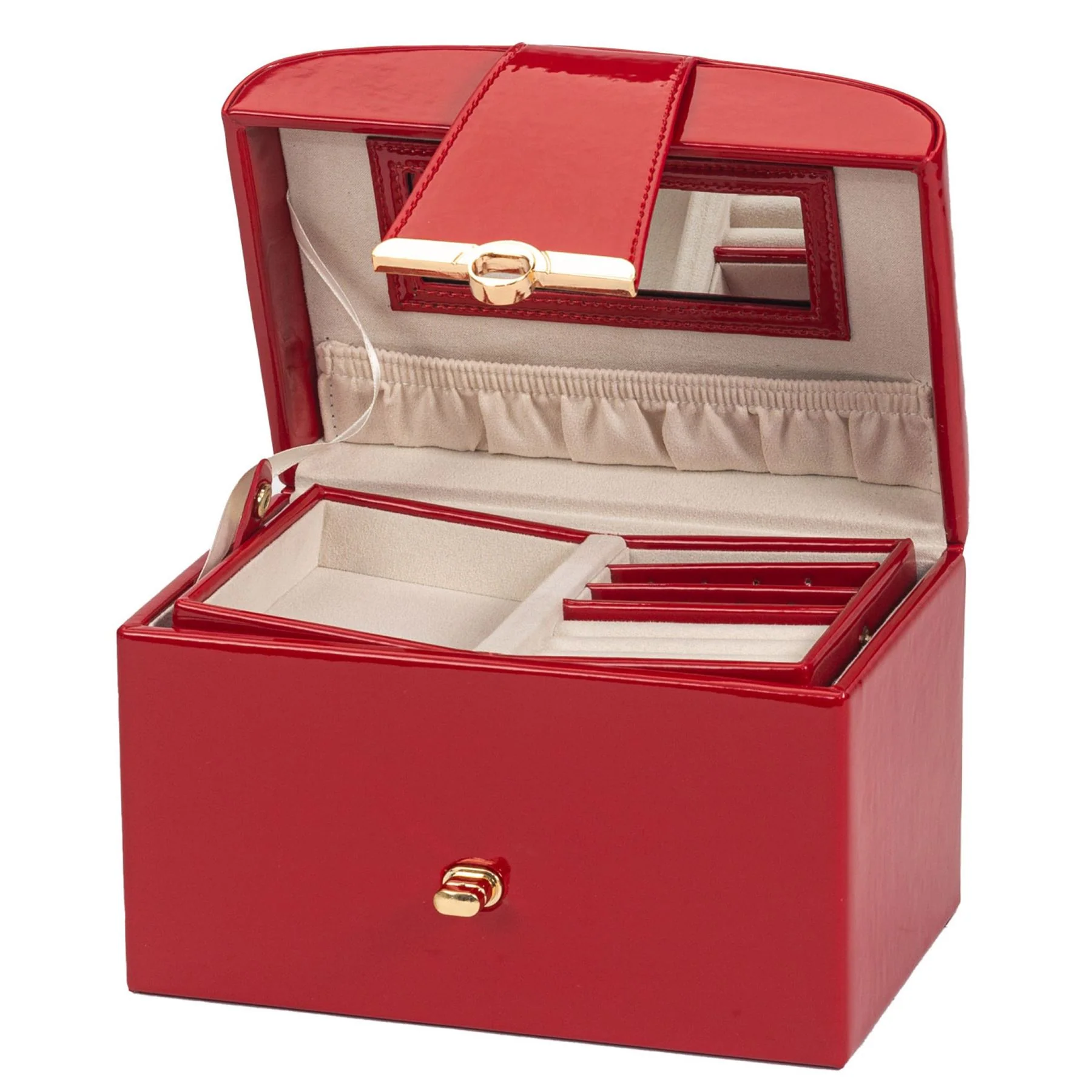 Mele & Co Jewellery Box Patent Finish Dome-Topped Jewel Case - Image 4