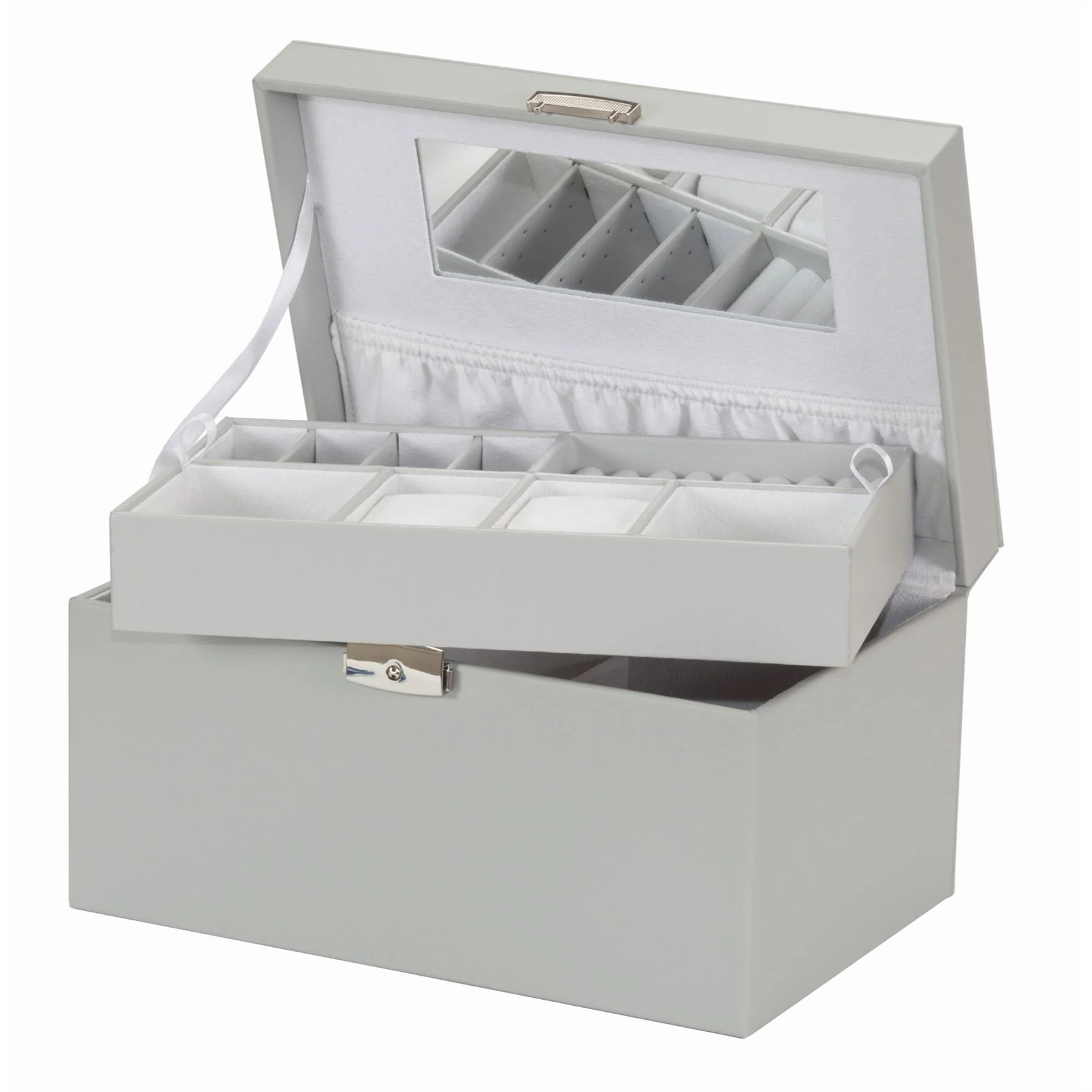 Mele & Co Jewellery Case With Lift-Out Tray, Top Carry Handle & Lockable Jewel Case - Image 12