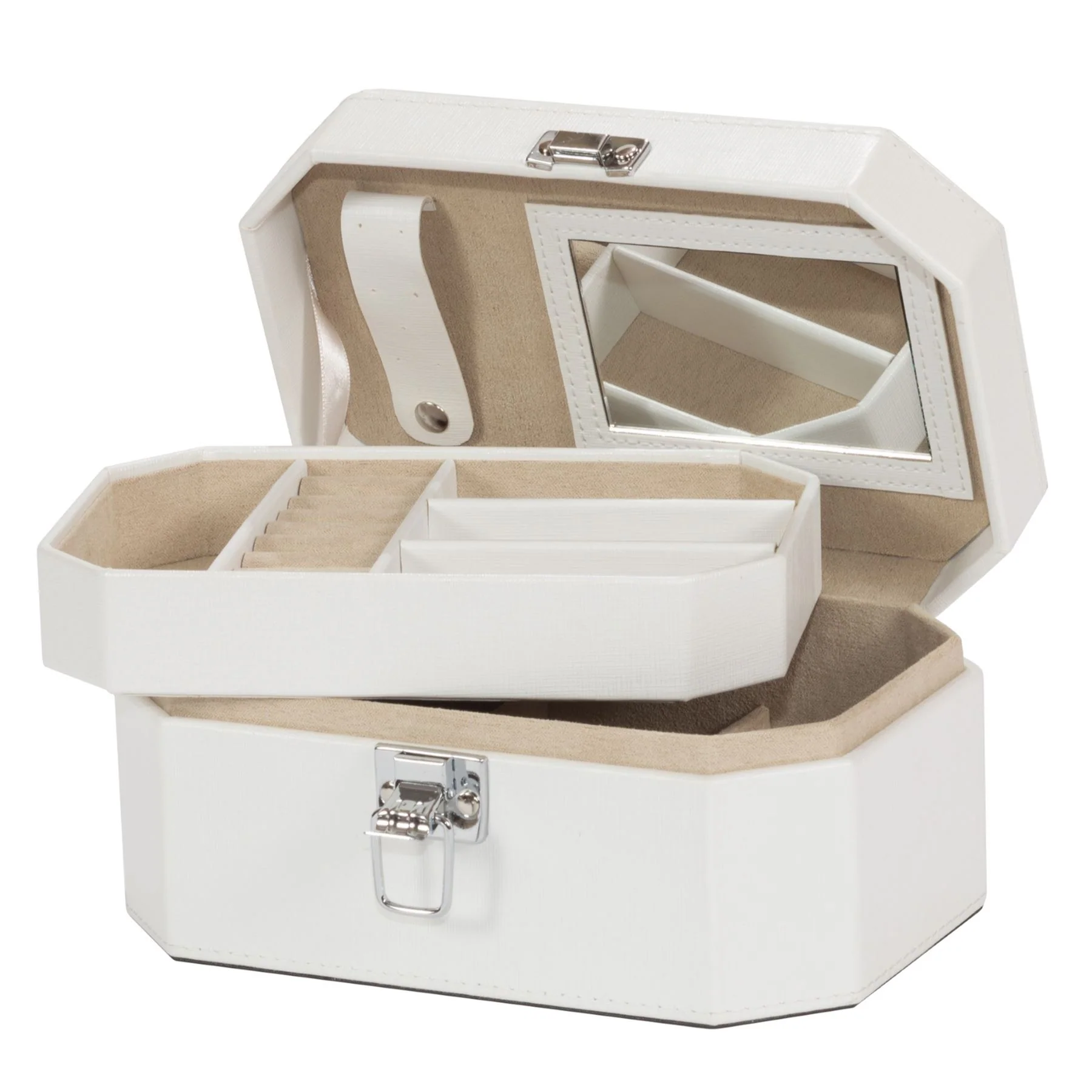 Mele & Co Octagonal Metallic Sheen Jewel Case With Carry Handle