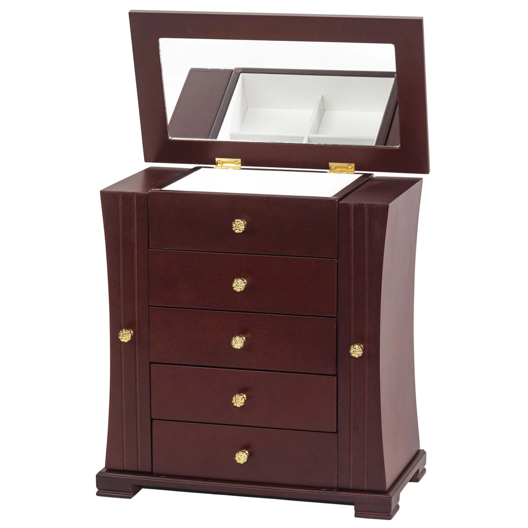 Mele & Co Walnut Finish Wardrobe Style Jewel Case - Image 4