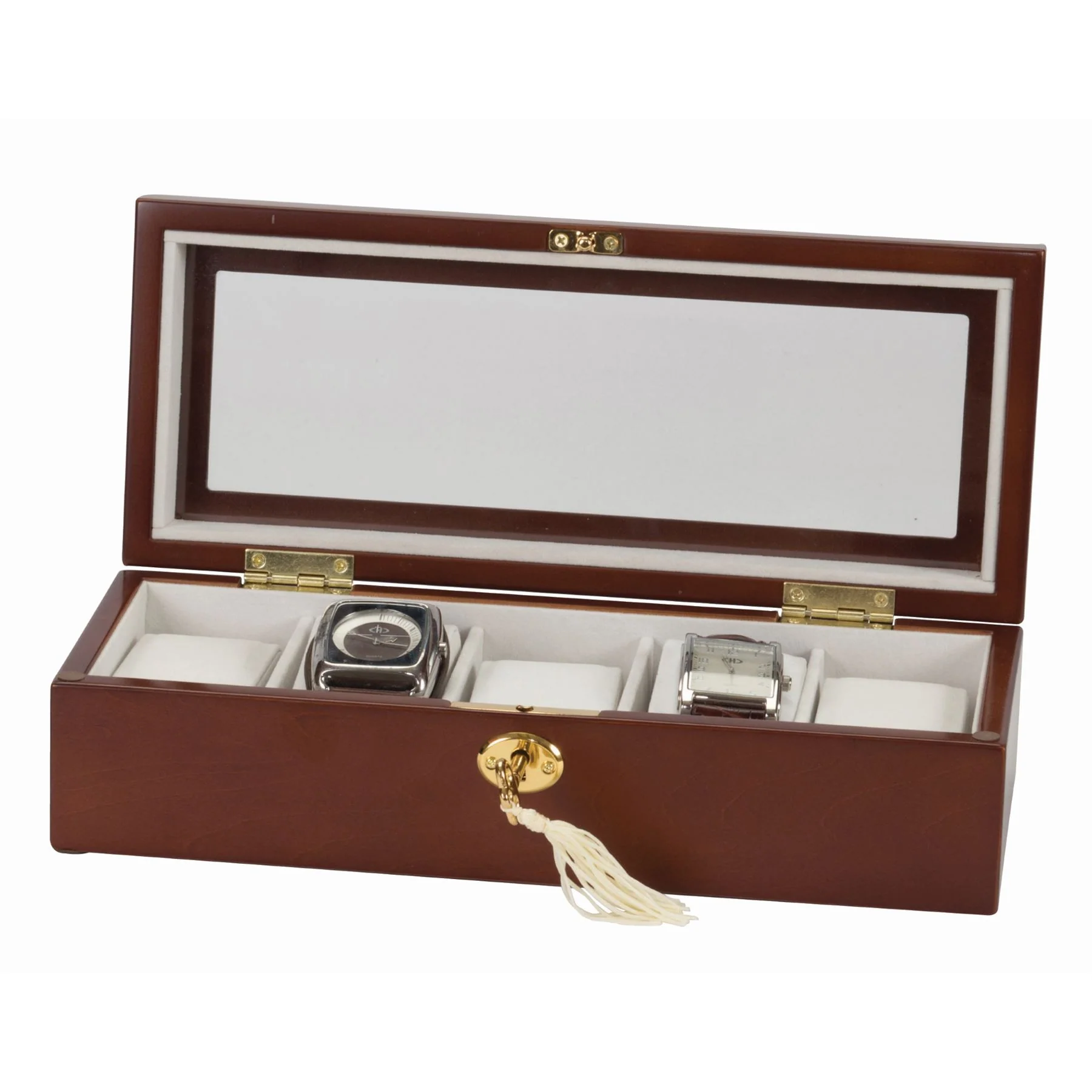 Mele & Co Wooden 5  Grid Lockable Watch Box - Image 3