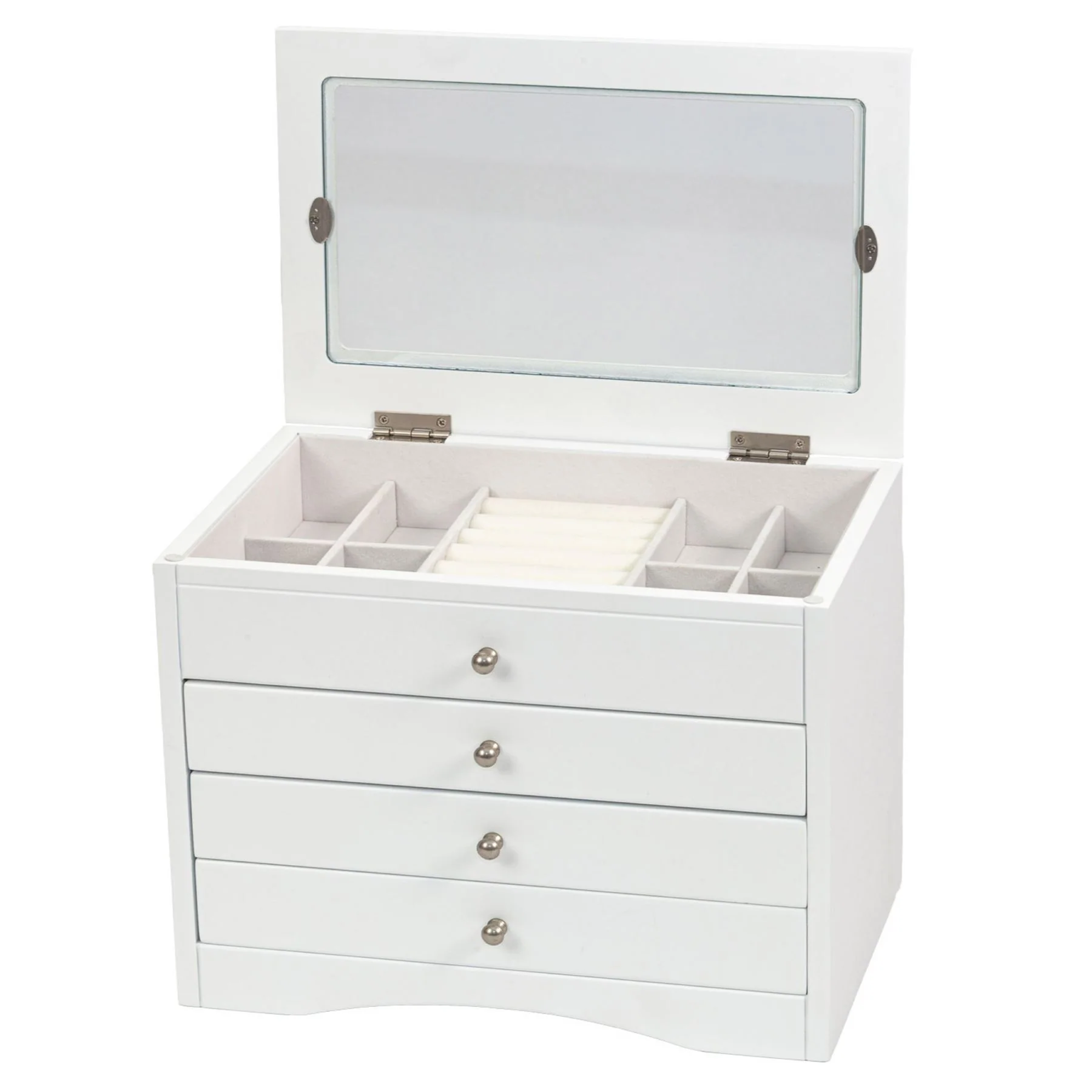 Mele & Co Wooden Jewel Box With Glass Viewing Lid Jewel Case