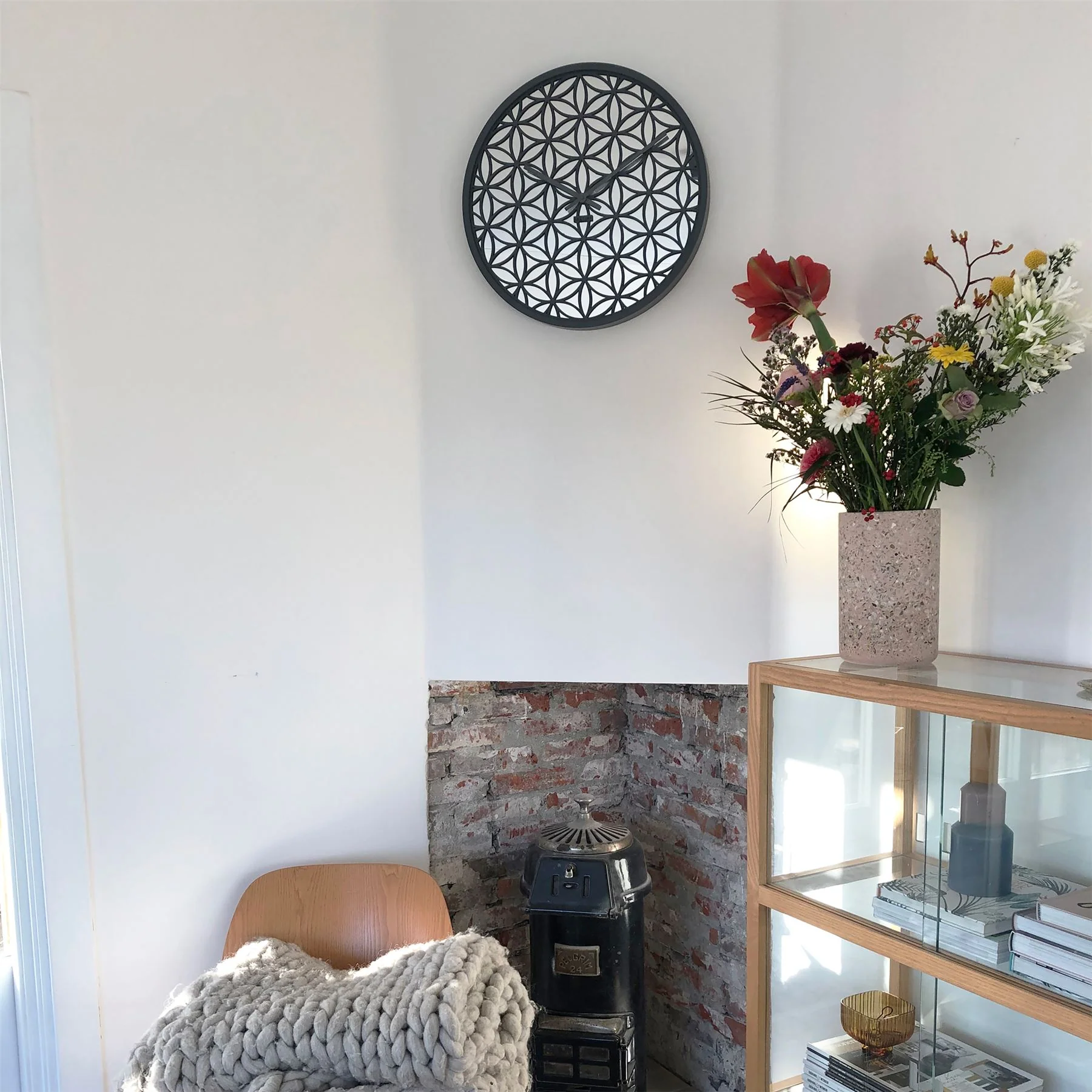 NeXtime Bella Mirror Grey 50cm Wall Clock - Image 9