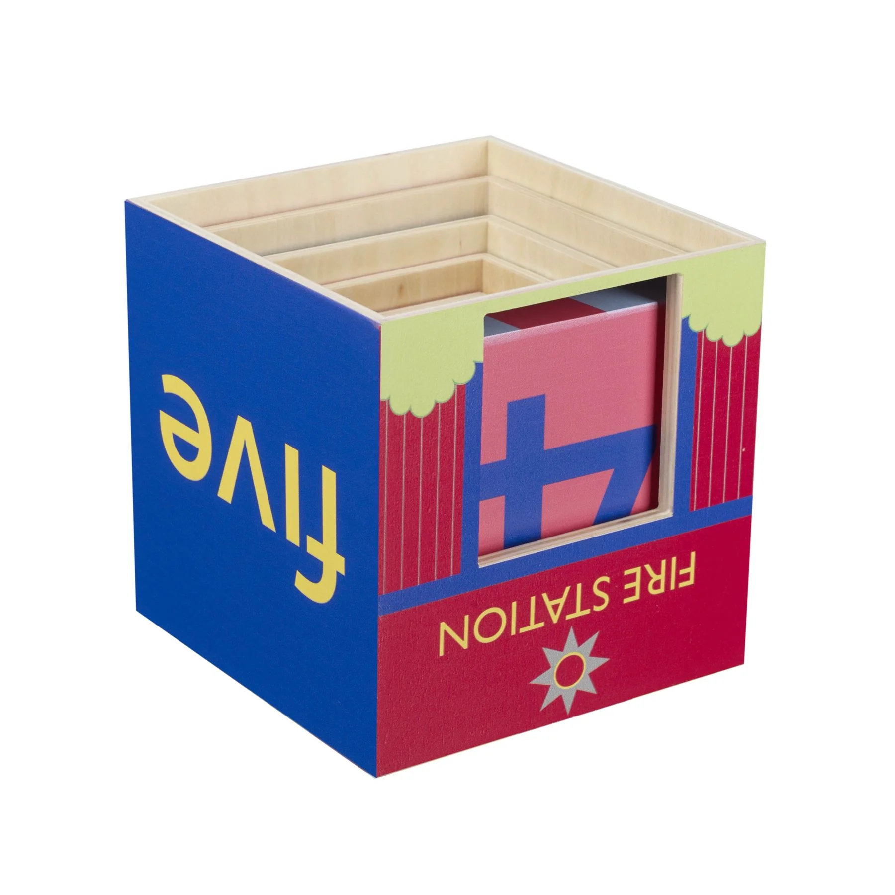 Orange Tree Toys Emergency Services Wooden Stacking Cubes - Image 11