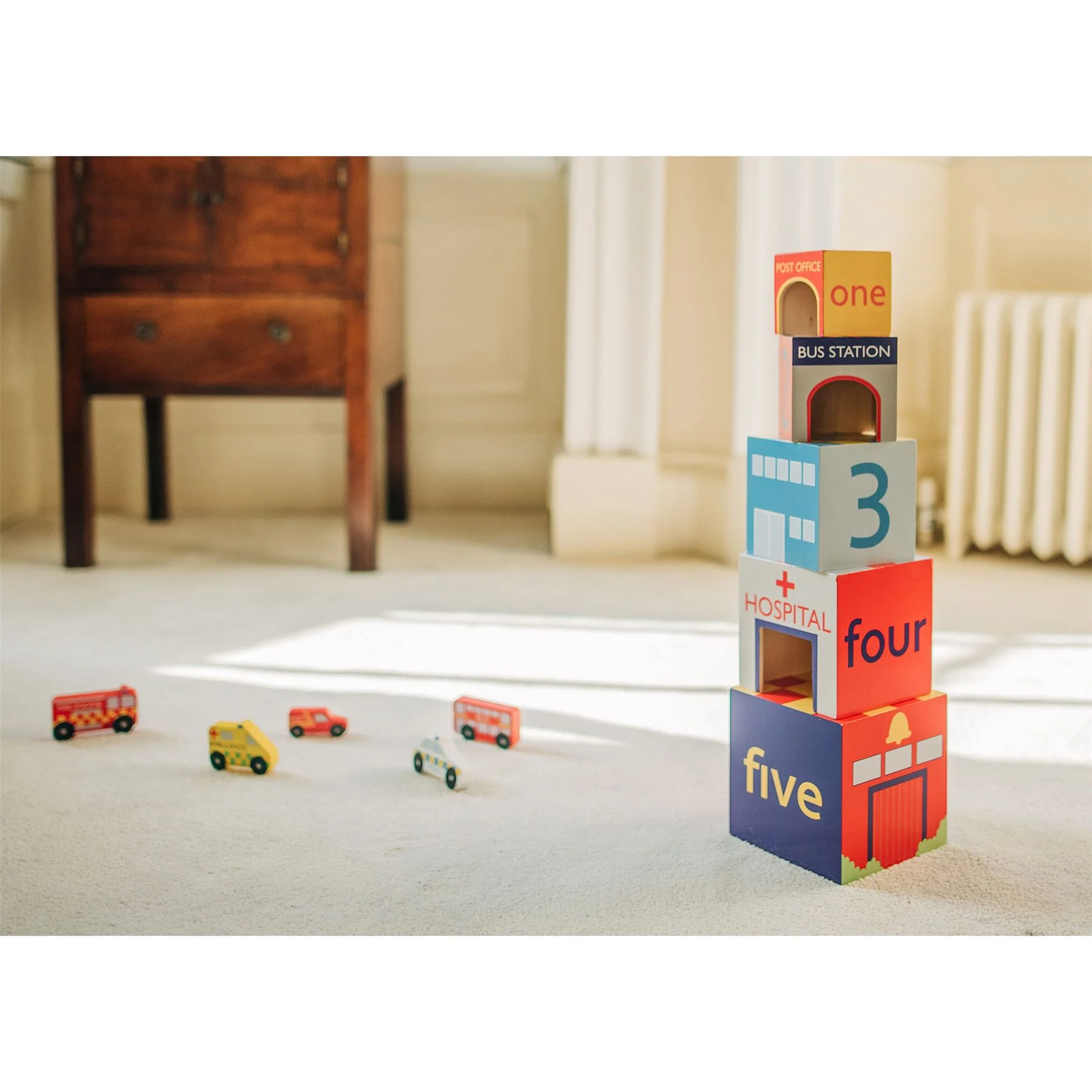 Orange Tree Toys Emergency Services Wooden Stacking Cubes - Image 12