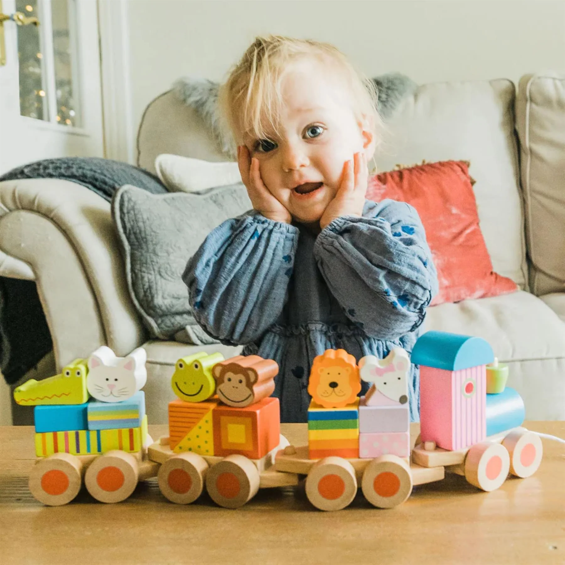 Orange Tree Toys Farm Animal Wooden Puzzle Train - Image 4