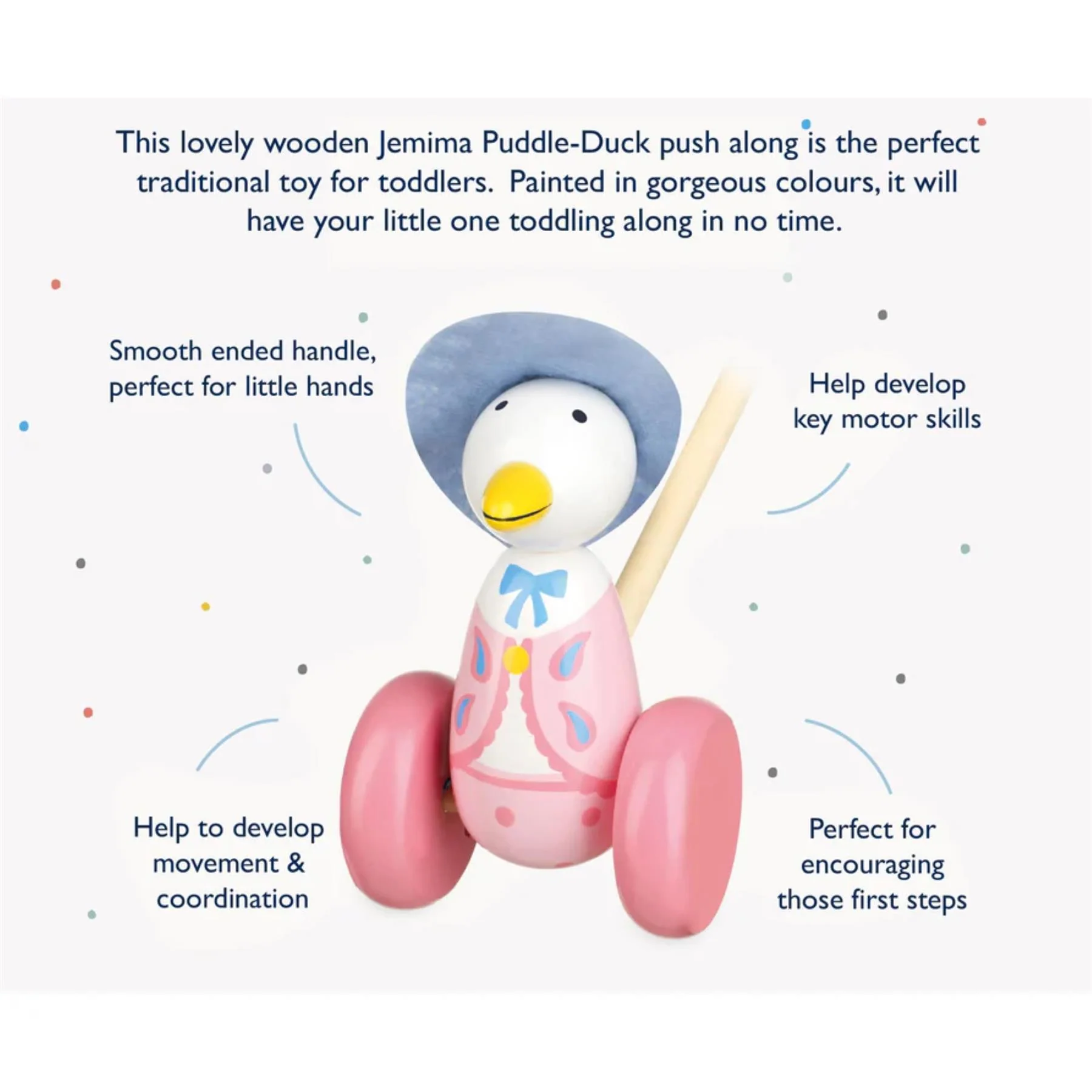 Orange Tree Toys Jemima Puddle Duck Boxed Push Along - Image 3