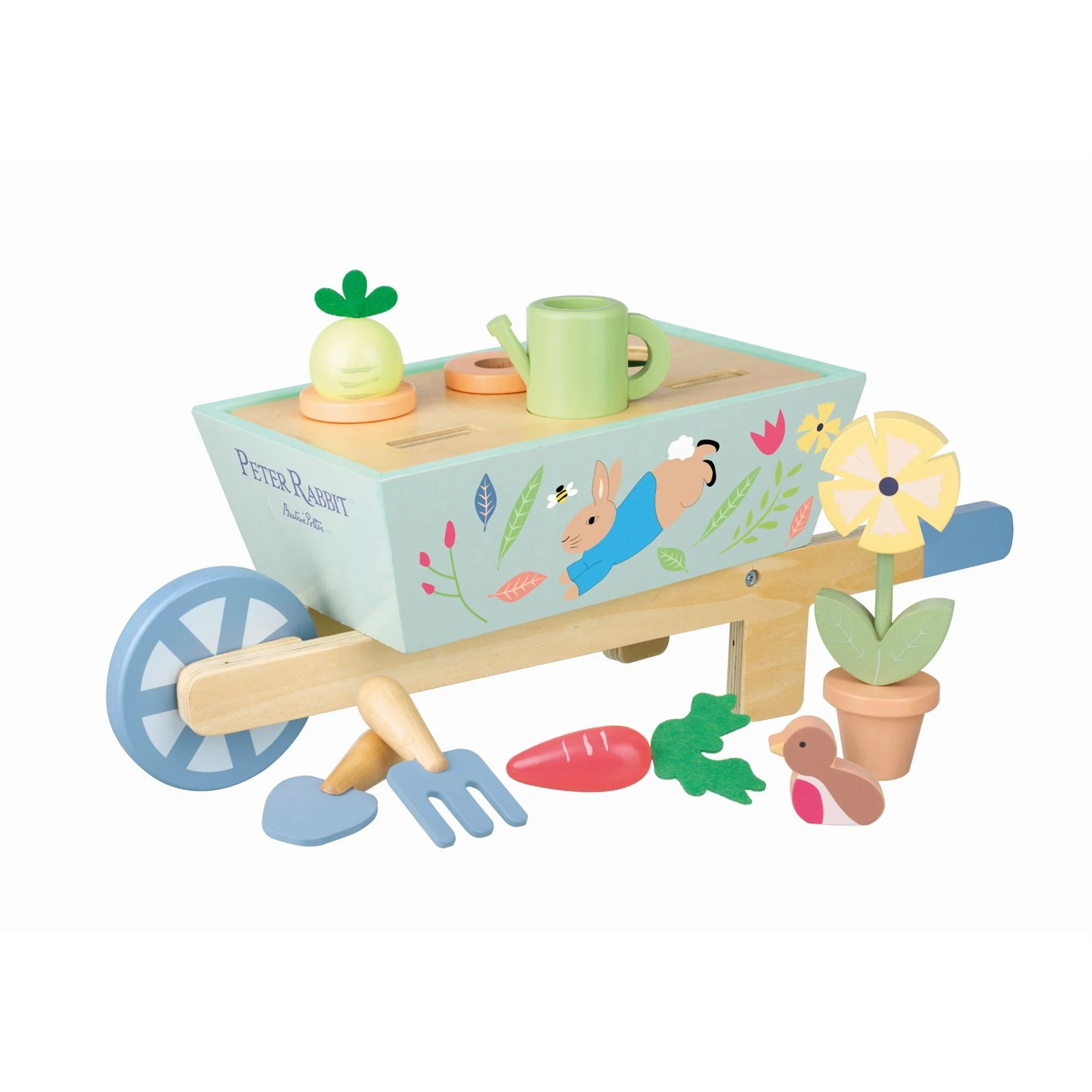 Orange Tree Toys Peter Rabbit Wooden Wheelbarrow Playset - Image 4