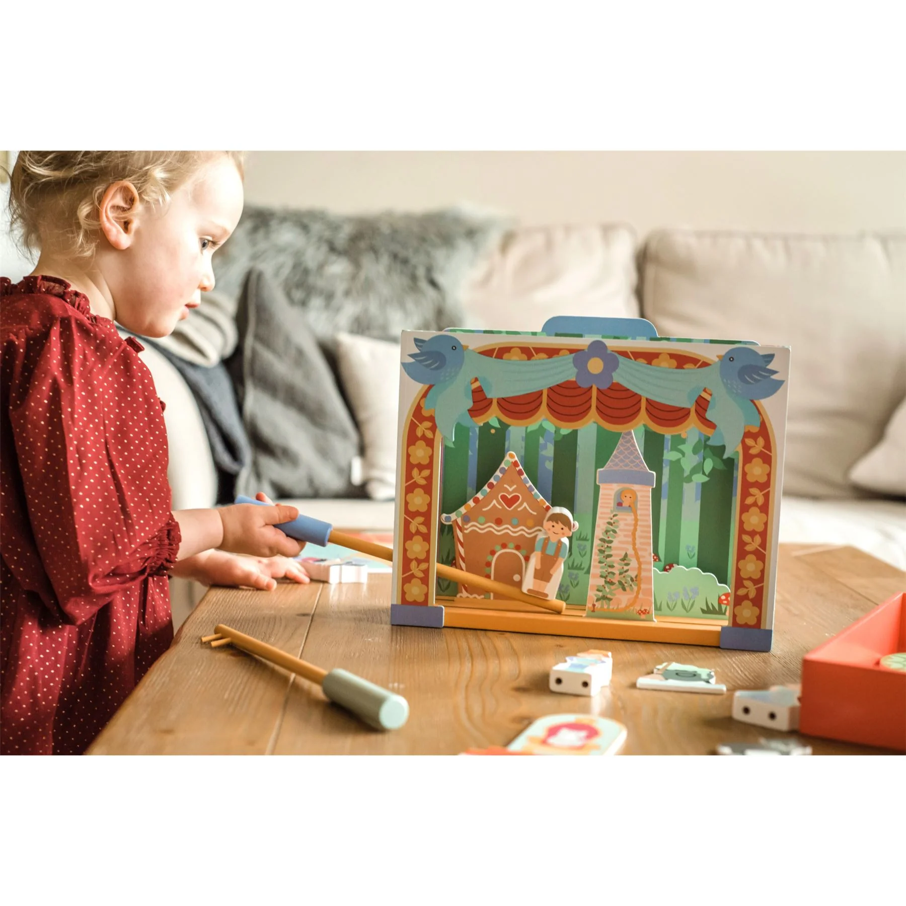 Orange Tree Toys The Little Bluebird Wooden Tabletop Theatre - Image 8