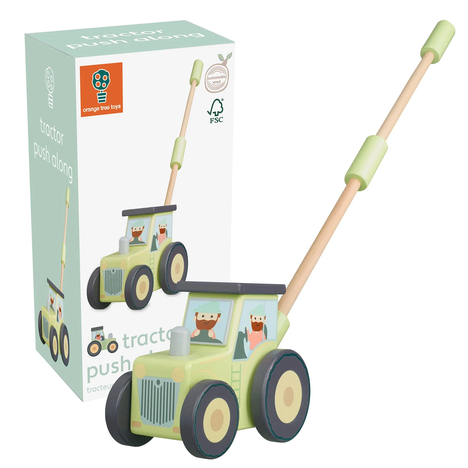 Orange Tree Toys Tractor Push Along - Image 5