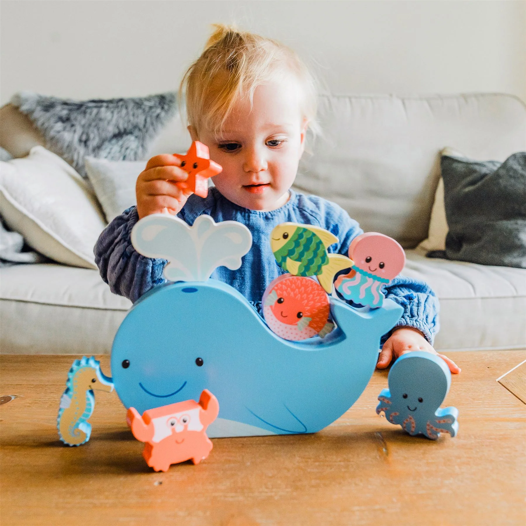 Orange Tree Toys Wooden Sea Life Balancing Game - Image 5