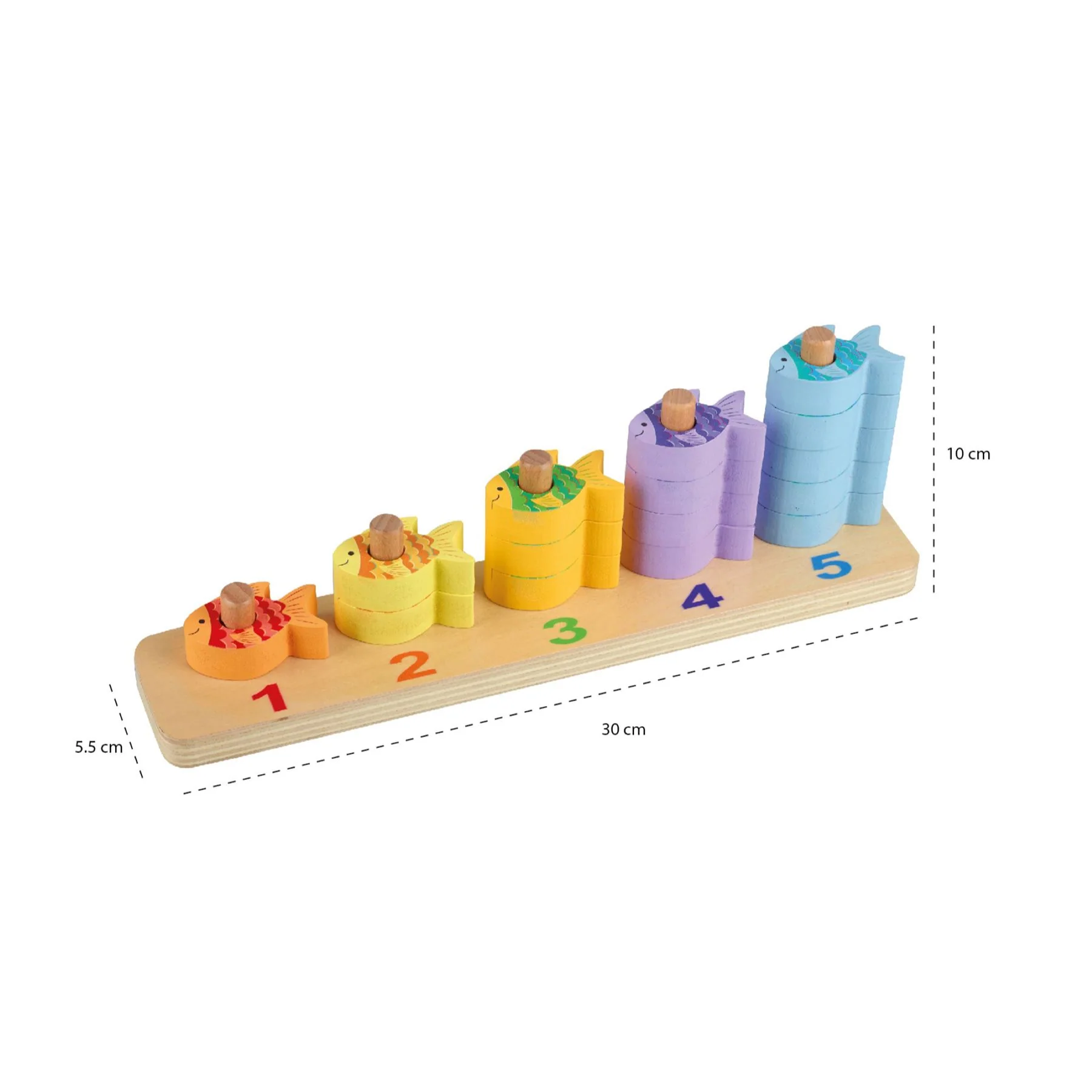 Orange Tree Toys Wooden Sea Life Counting Fish Game - Image 3