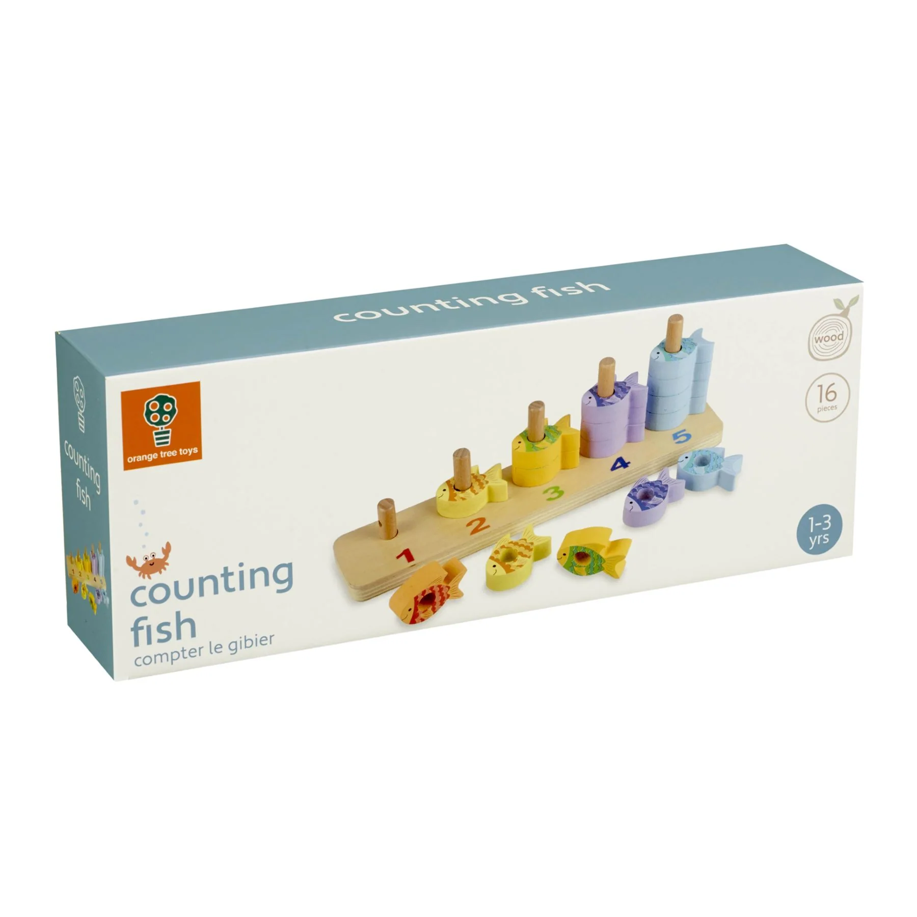 Orange Tree Toys Wooden Sea Life Counting Fish Game - Image 4