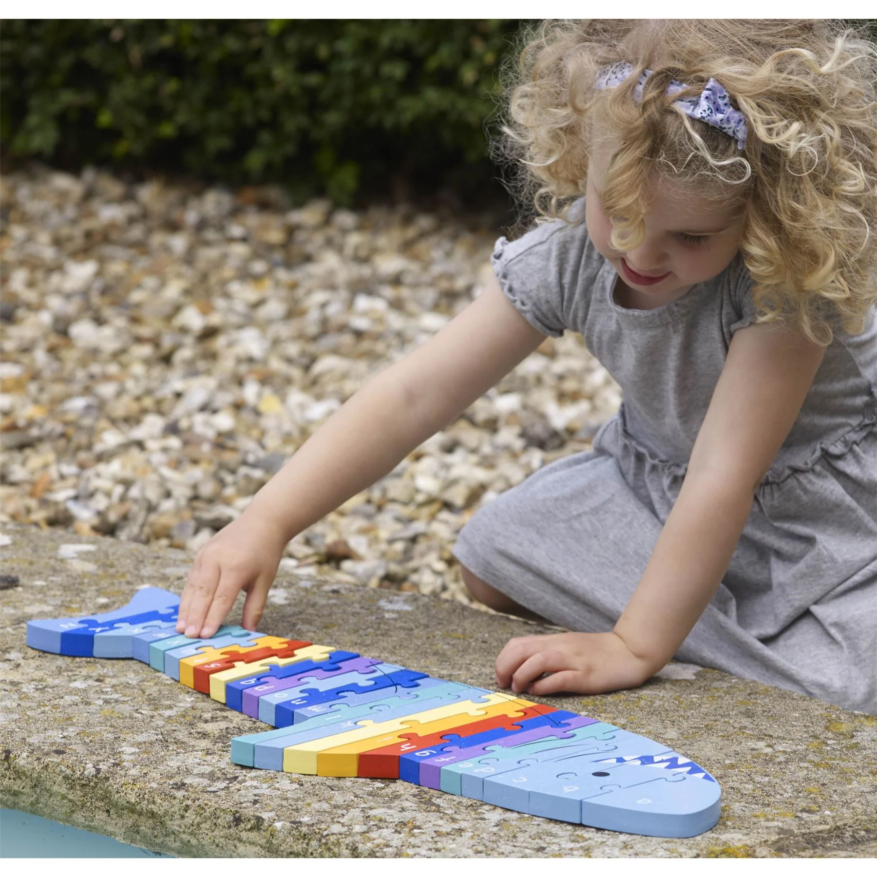Orange Tree Toys Wooden Shark Alphabet Puzzle - Image 7