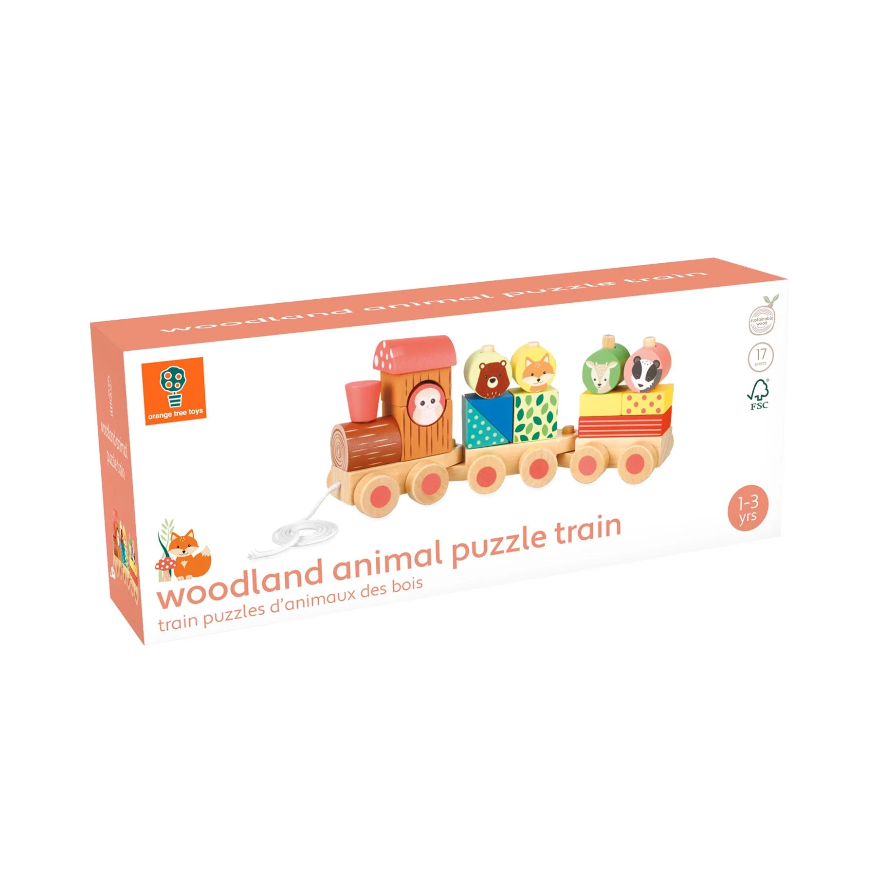 Orange Tree Toys Woodland Animal Puzzle Train - Image 5