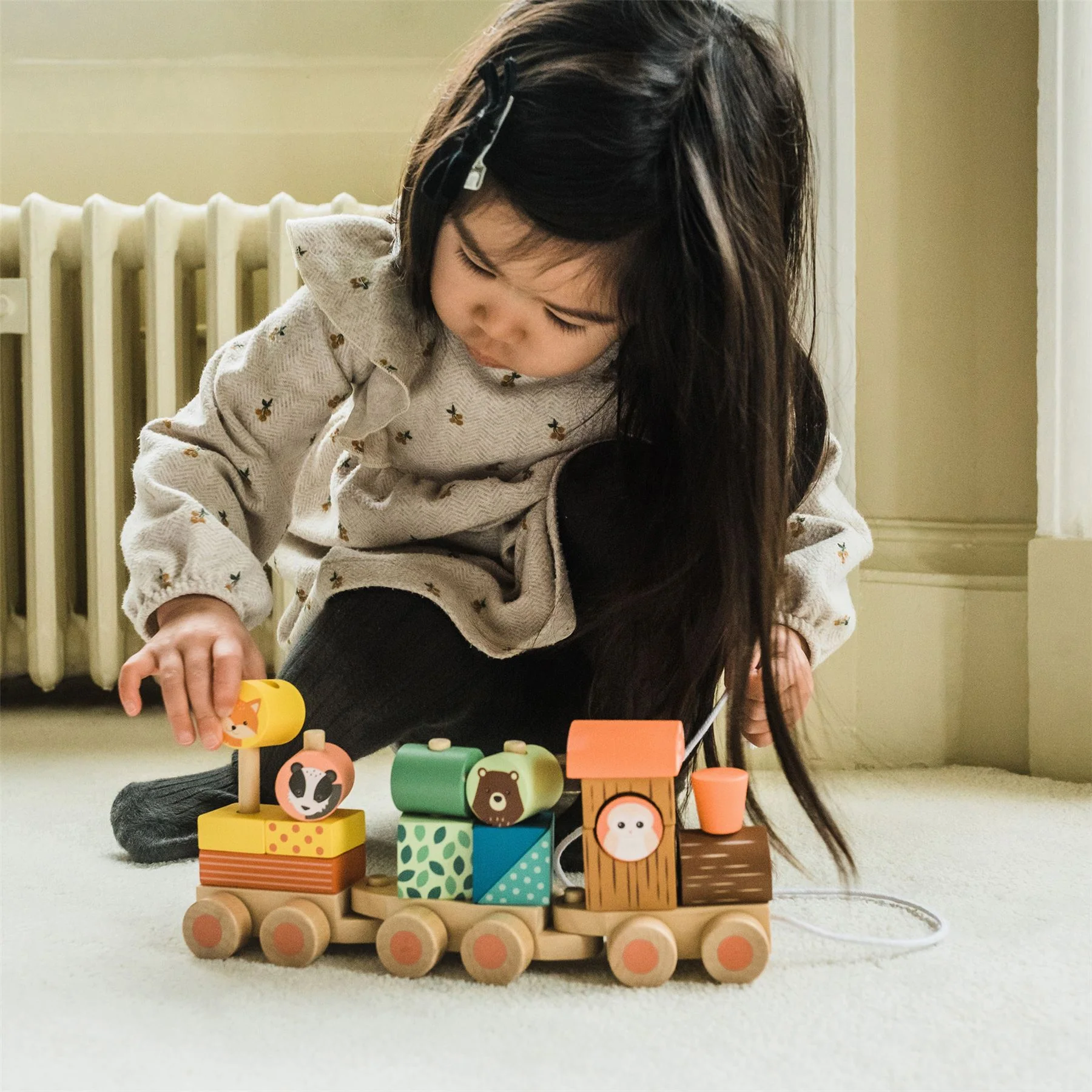 Orange Tree Toys Woodland Animal Puzzle Train - Image 6