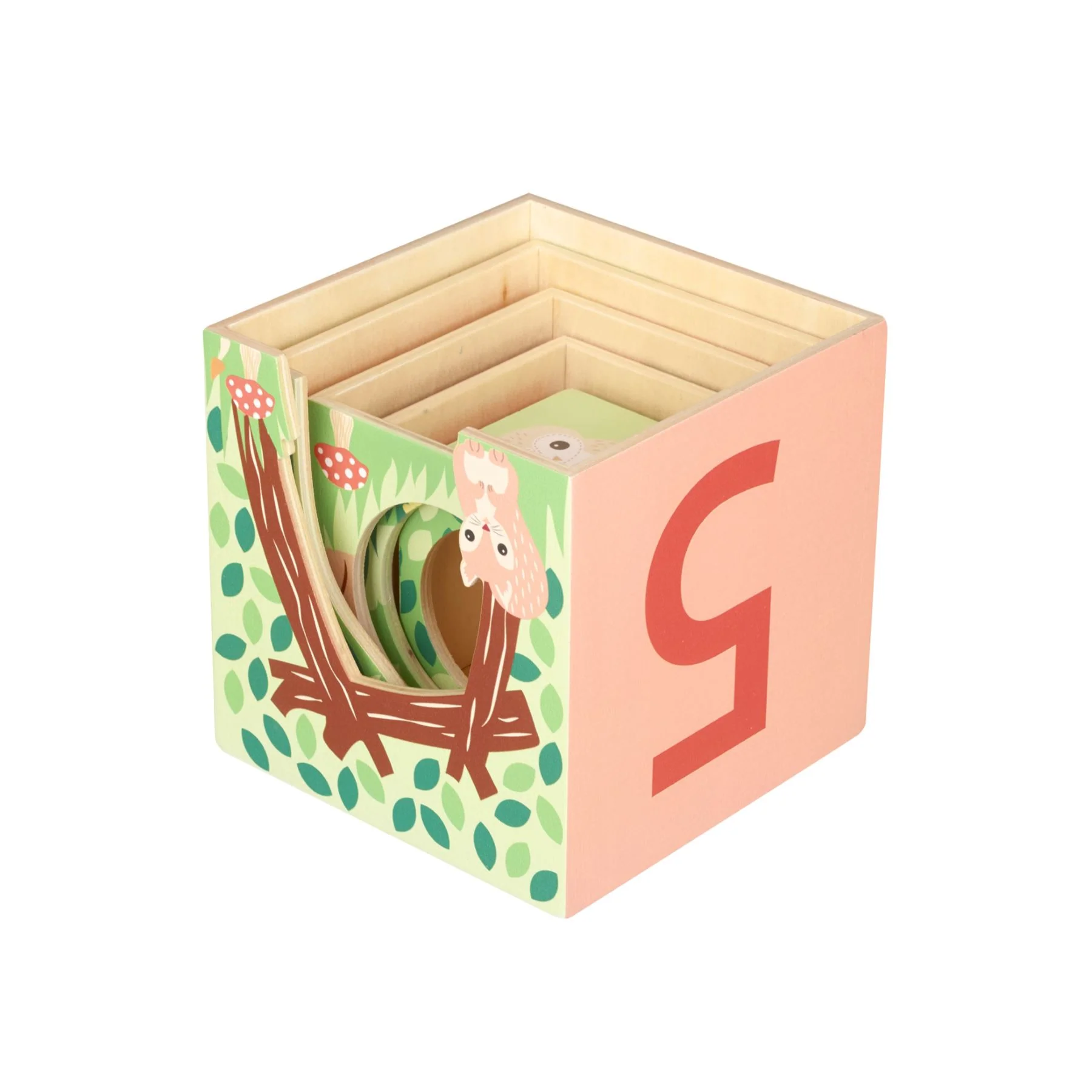Orange Tree Toys Woodland Animal Wooden Stacking Cubes - Image 3