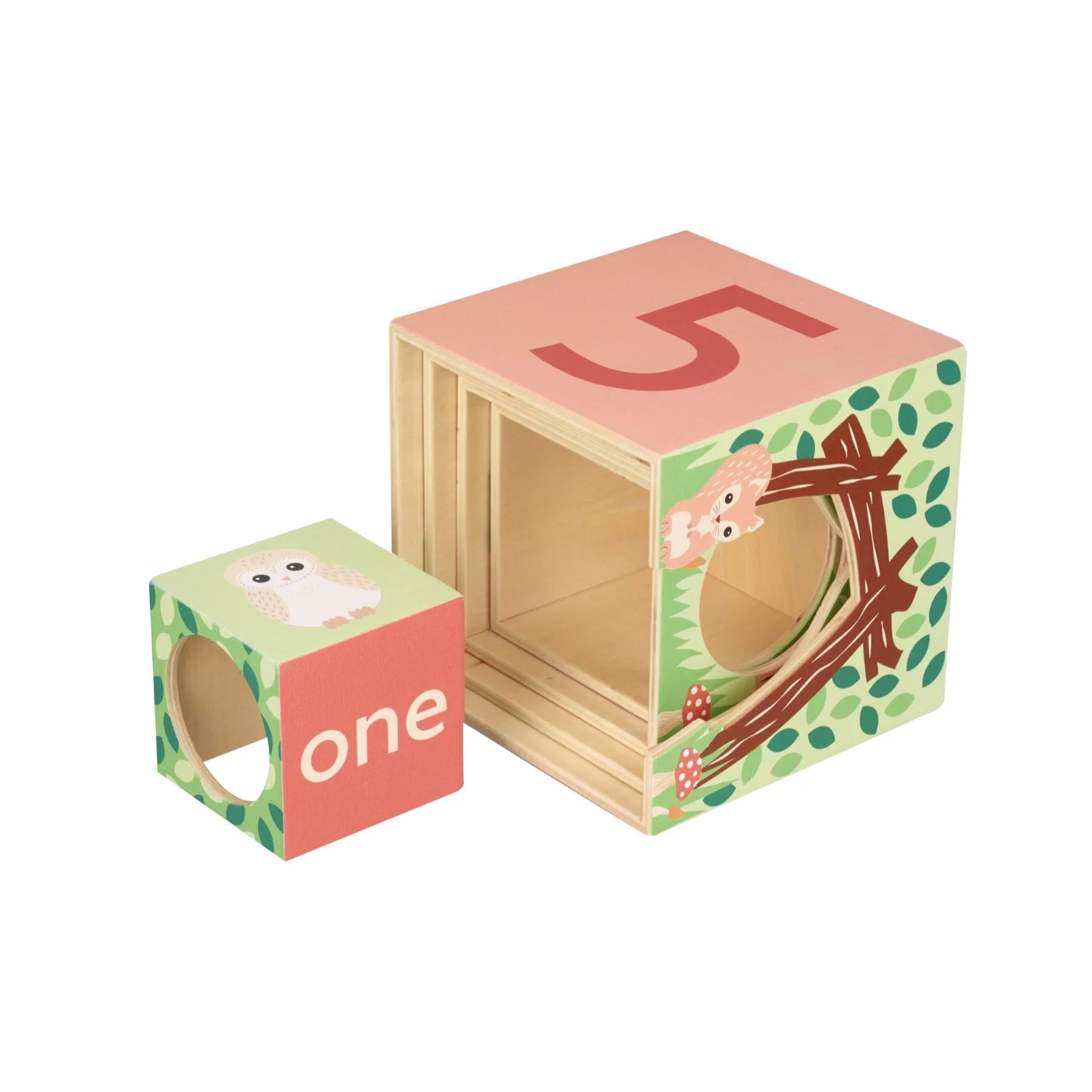 Orange Tree Toys Woodland Animal Wooden Stacking Cubes - Image 4