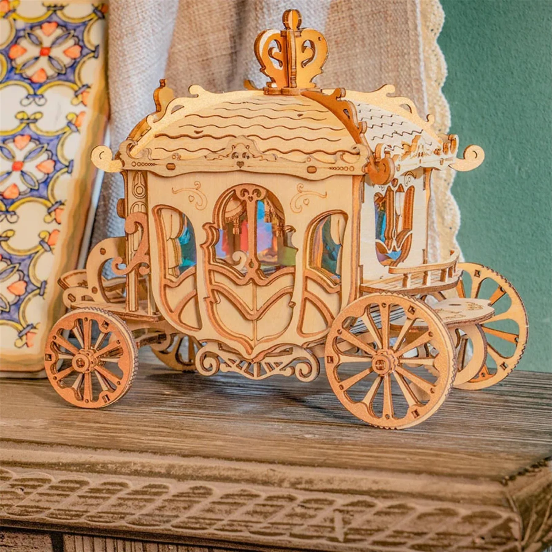 Robotime Rolife Carriage Building Kit - Image 3